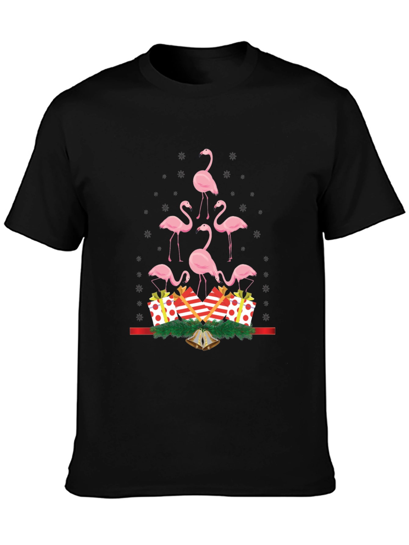Festive Flamingo Christmas Tree T-Shirt