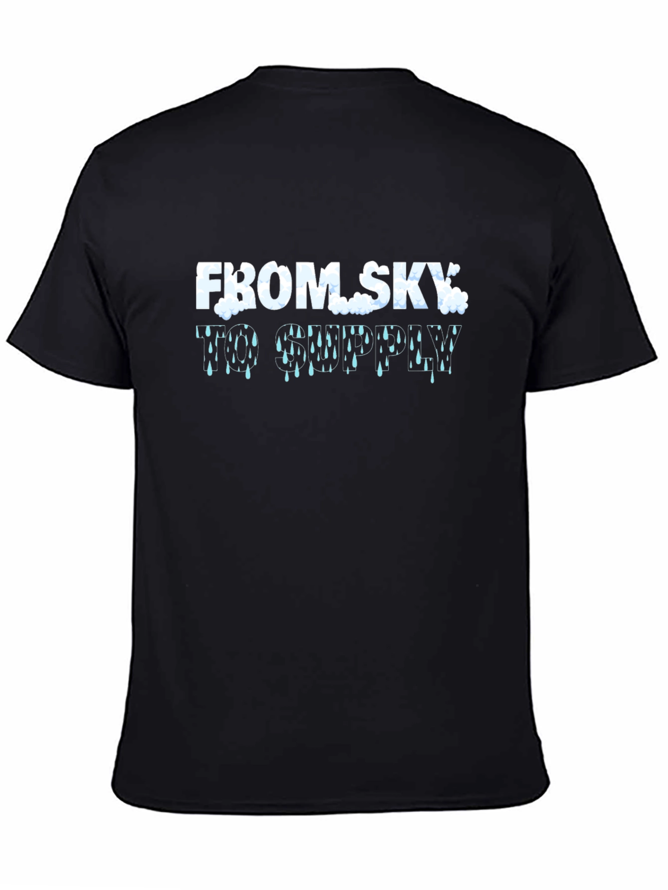 From Sky To Drippy Black Graphic Tee