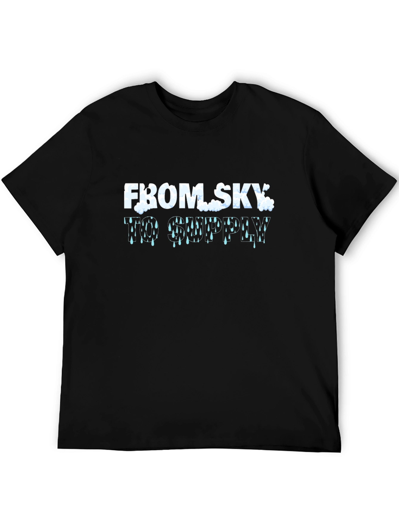 From Sky To Drippy Black Graphic Tee