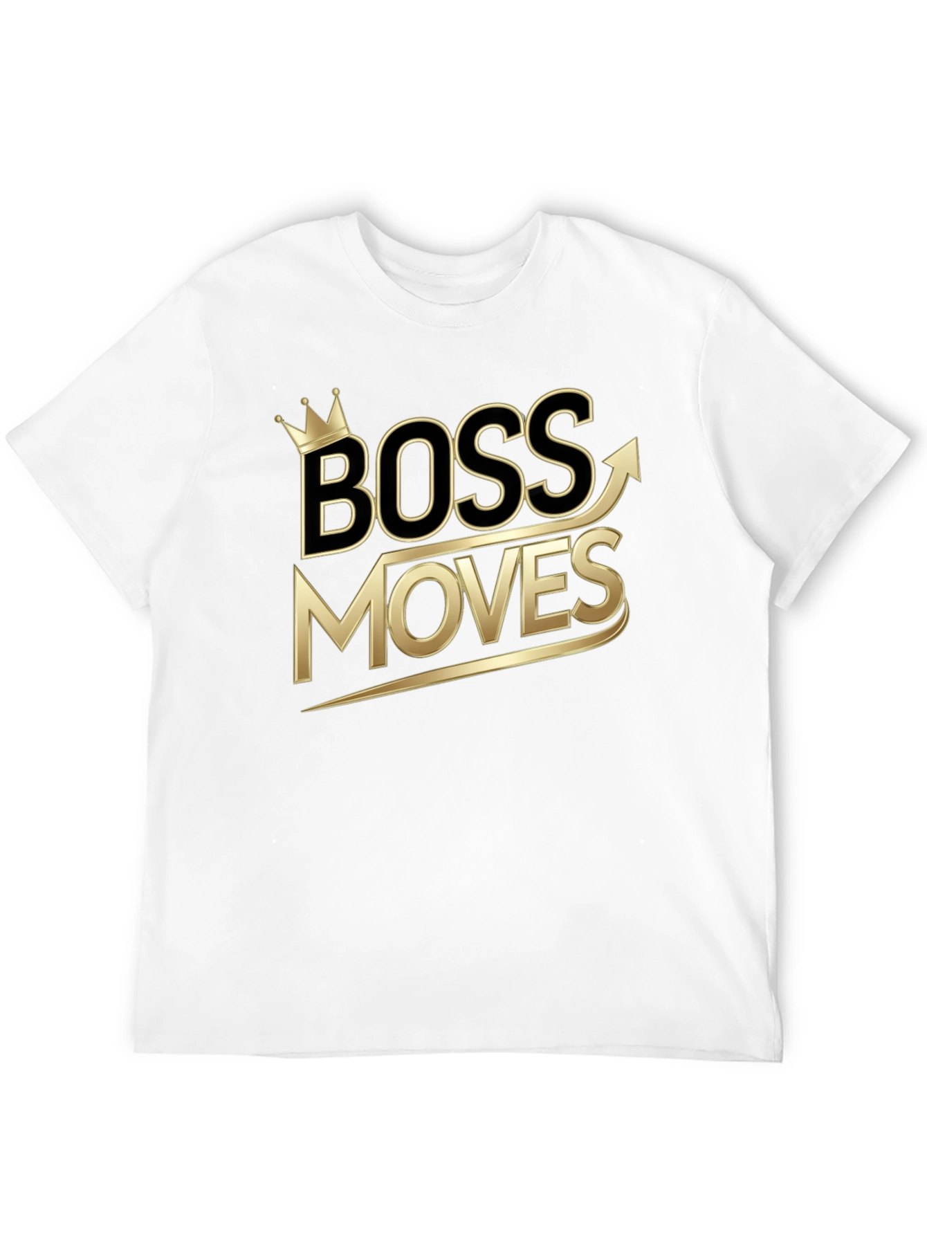 Boss Moves Graphic Tee - Gold Print Black Shirt
