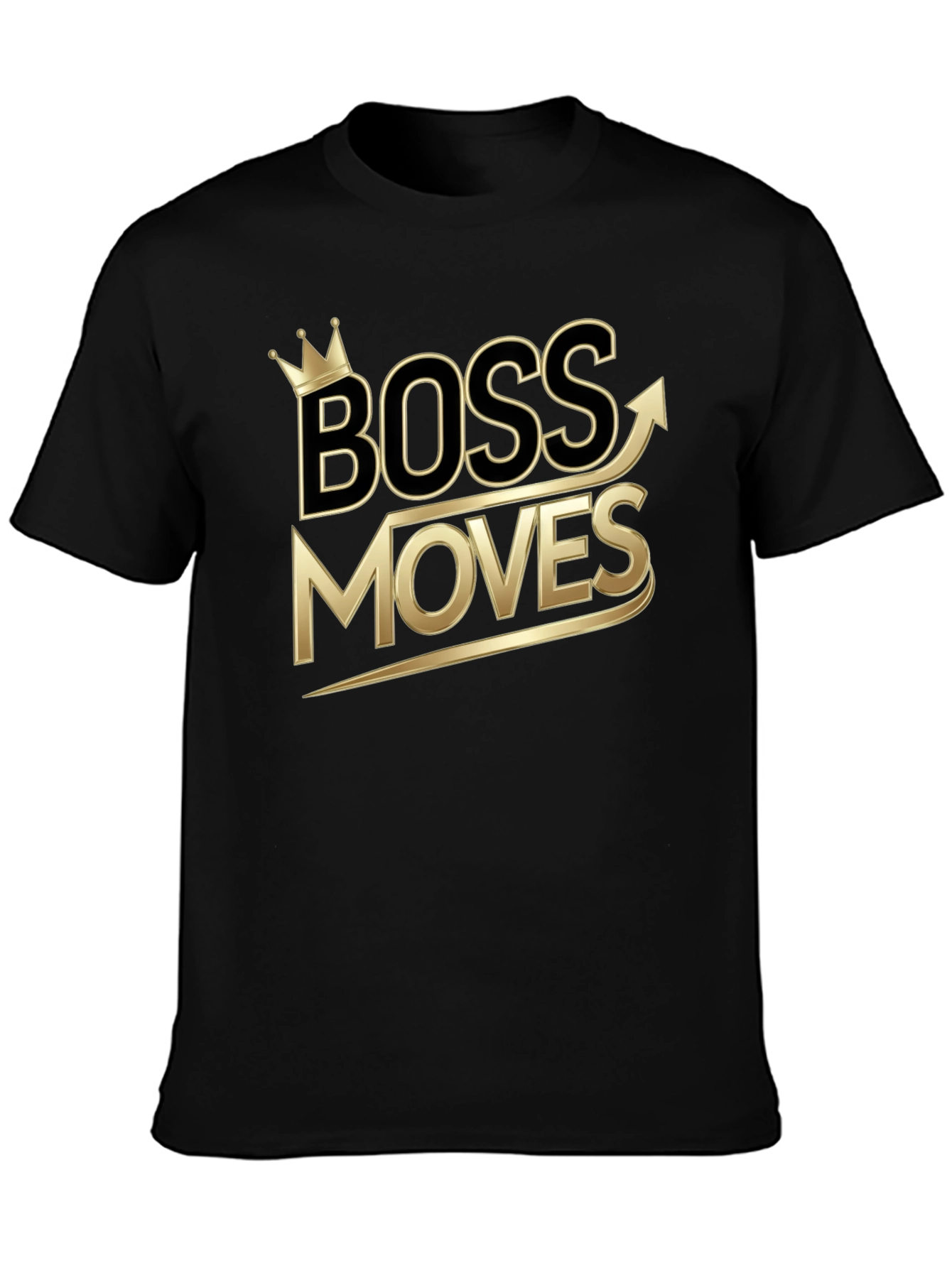 Boss Moves Graphic Tee - Gold Print Black Shirt