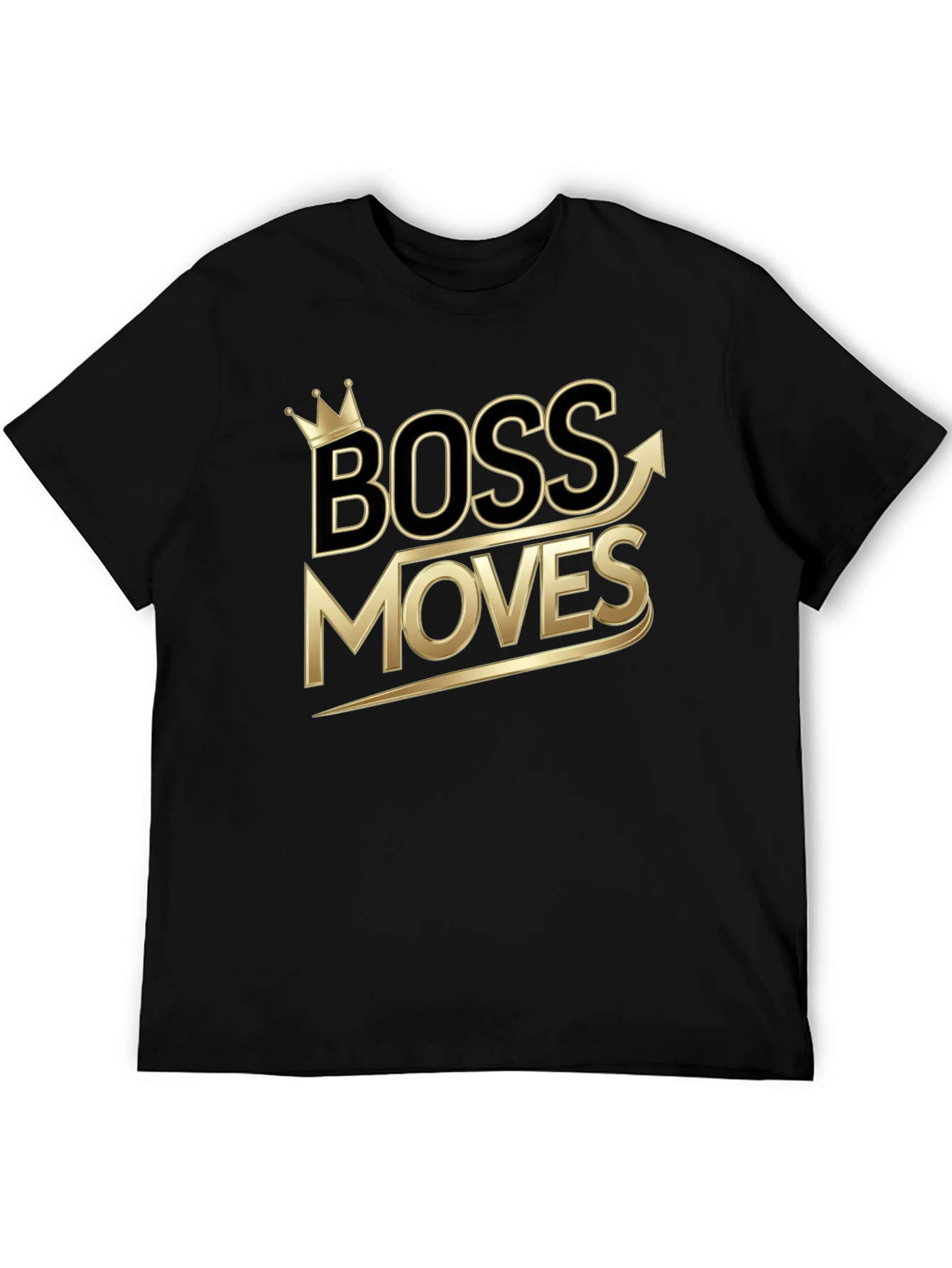 Boss Moves Graphic Tee - Gold Print Black Shirt