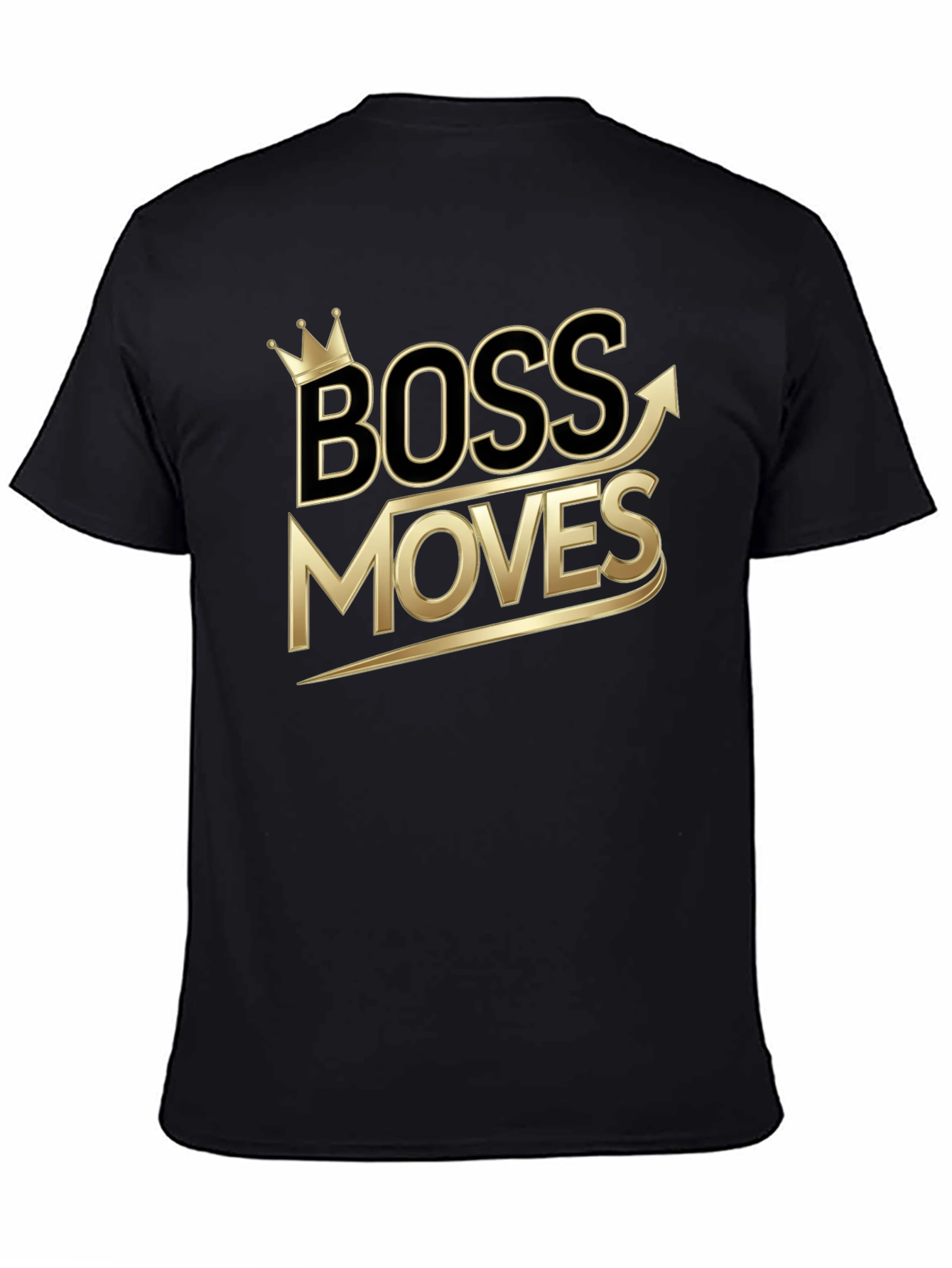 Boss Moves Graphic Tee - Gold Print Black Shirt