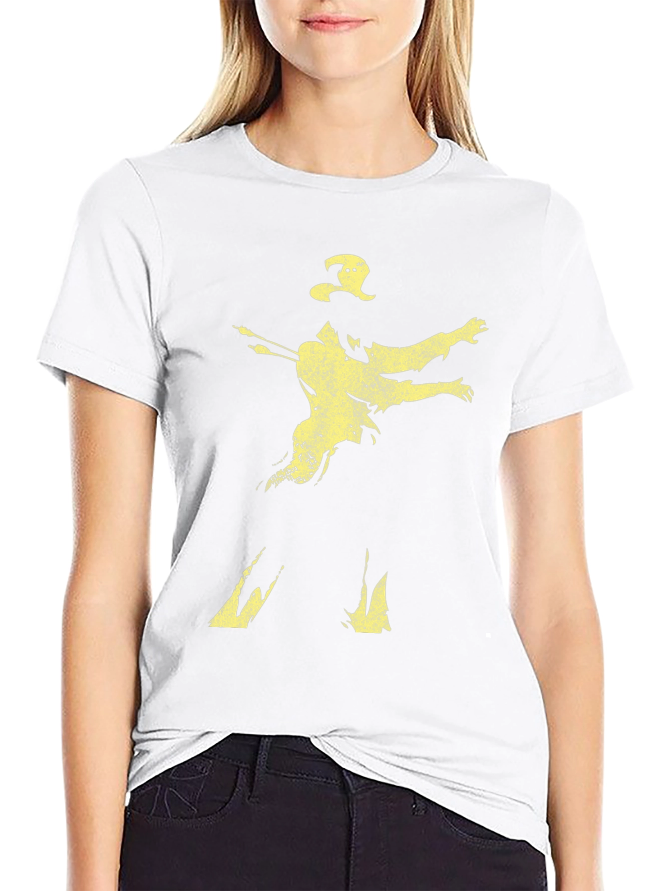 Distressed Silhouette Graphic Print Mens Tee