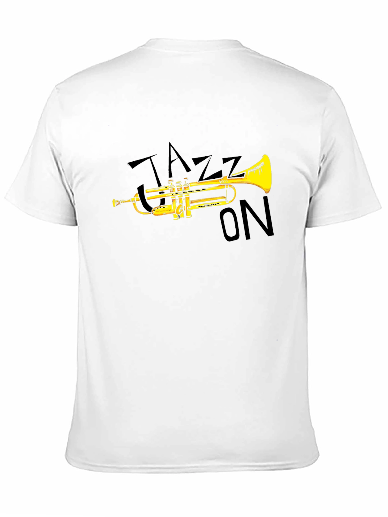 Jazz On Black T-Shirt - Trumpet Design