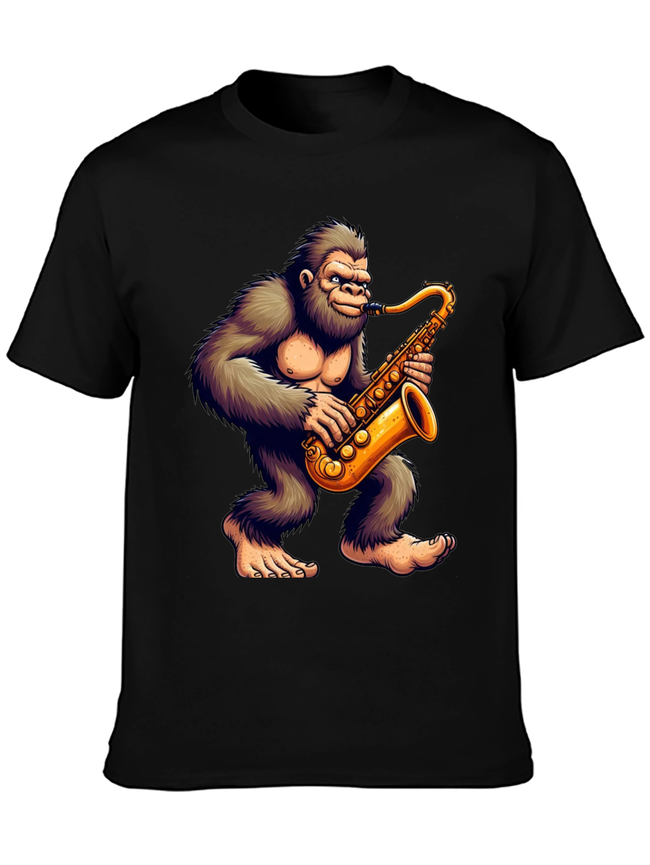 Gorilla Saxophone Player Graphic T-Shirt
