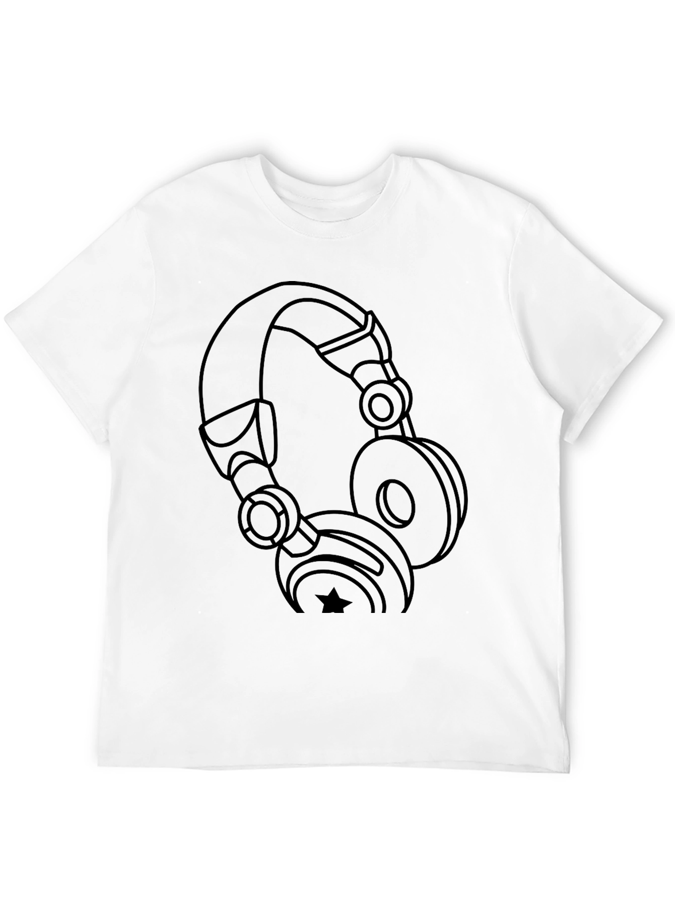 Headphone Graphic Black T-Shirt
