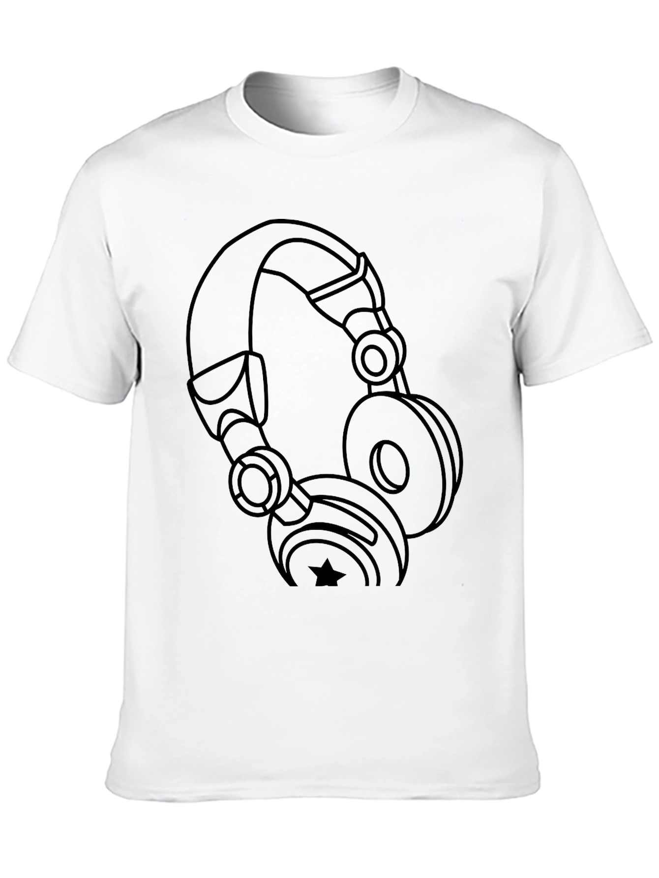 Headphone Graphic Black T-Shirt