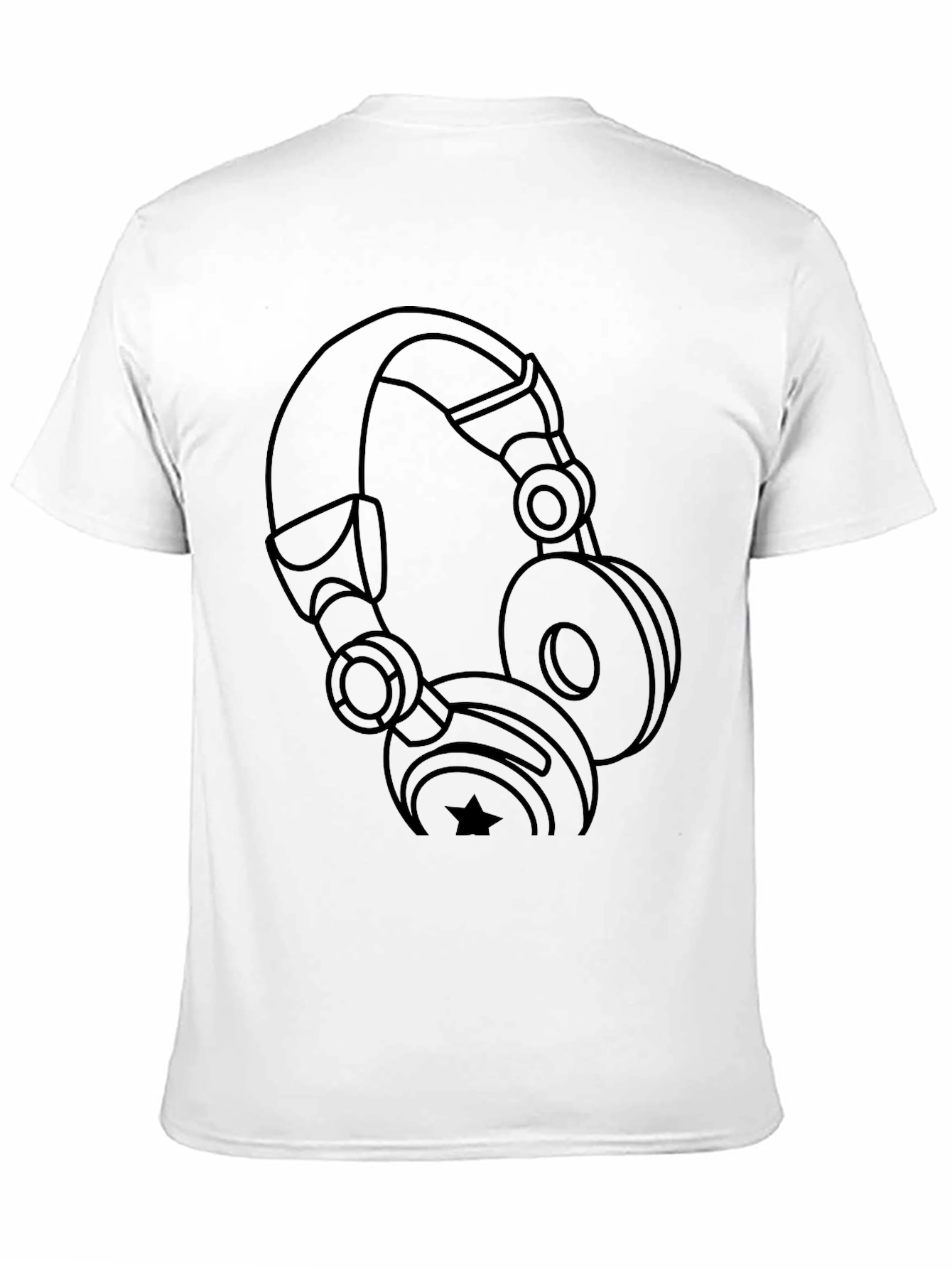 Headphone Graphic Black T-Shirt