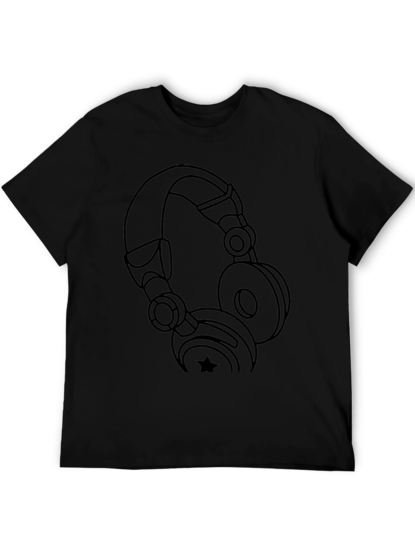 Headphone Graphic Black T-Shirt