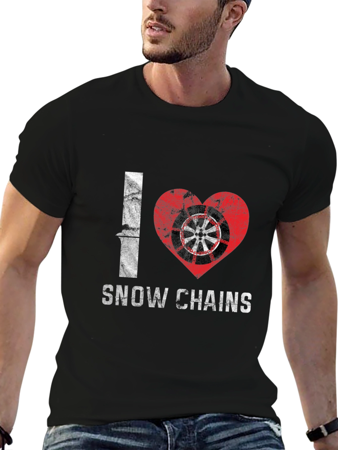 I Love Snow Chains Graphic Tee