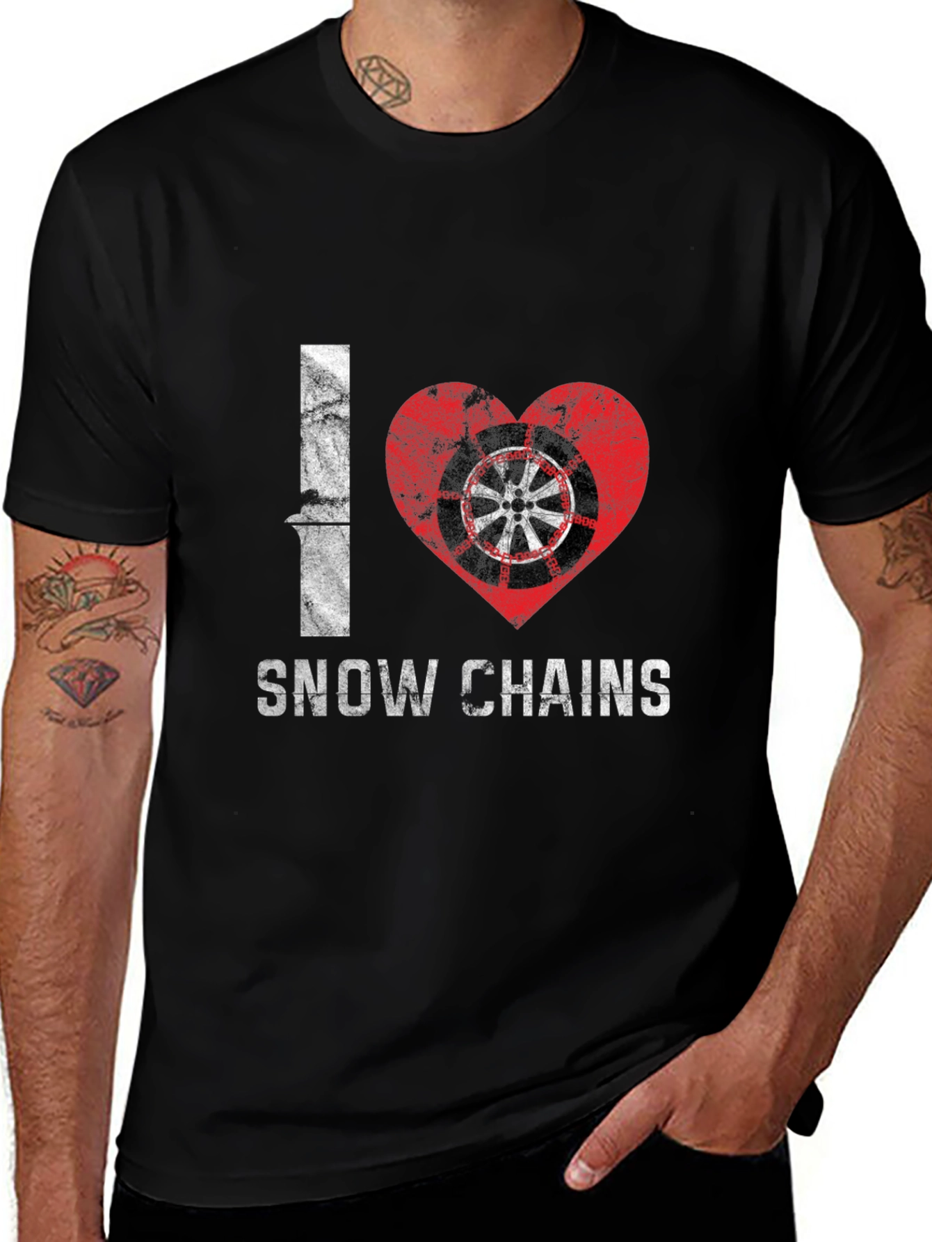 I Love Snow Chains Graphic Tee