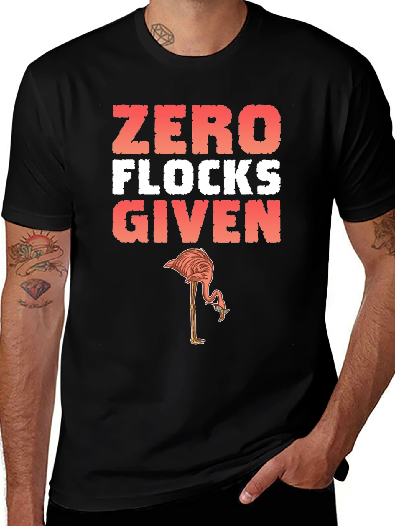 Zero Flocks Given Flamingo Graphic Tee