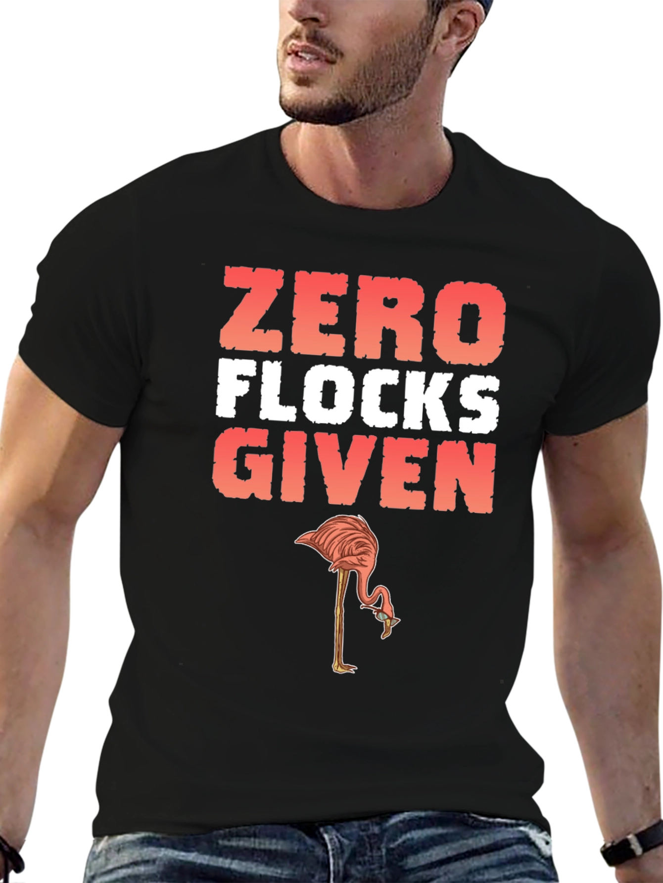 Zero Flocks Given Flamingo Graphic Tee