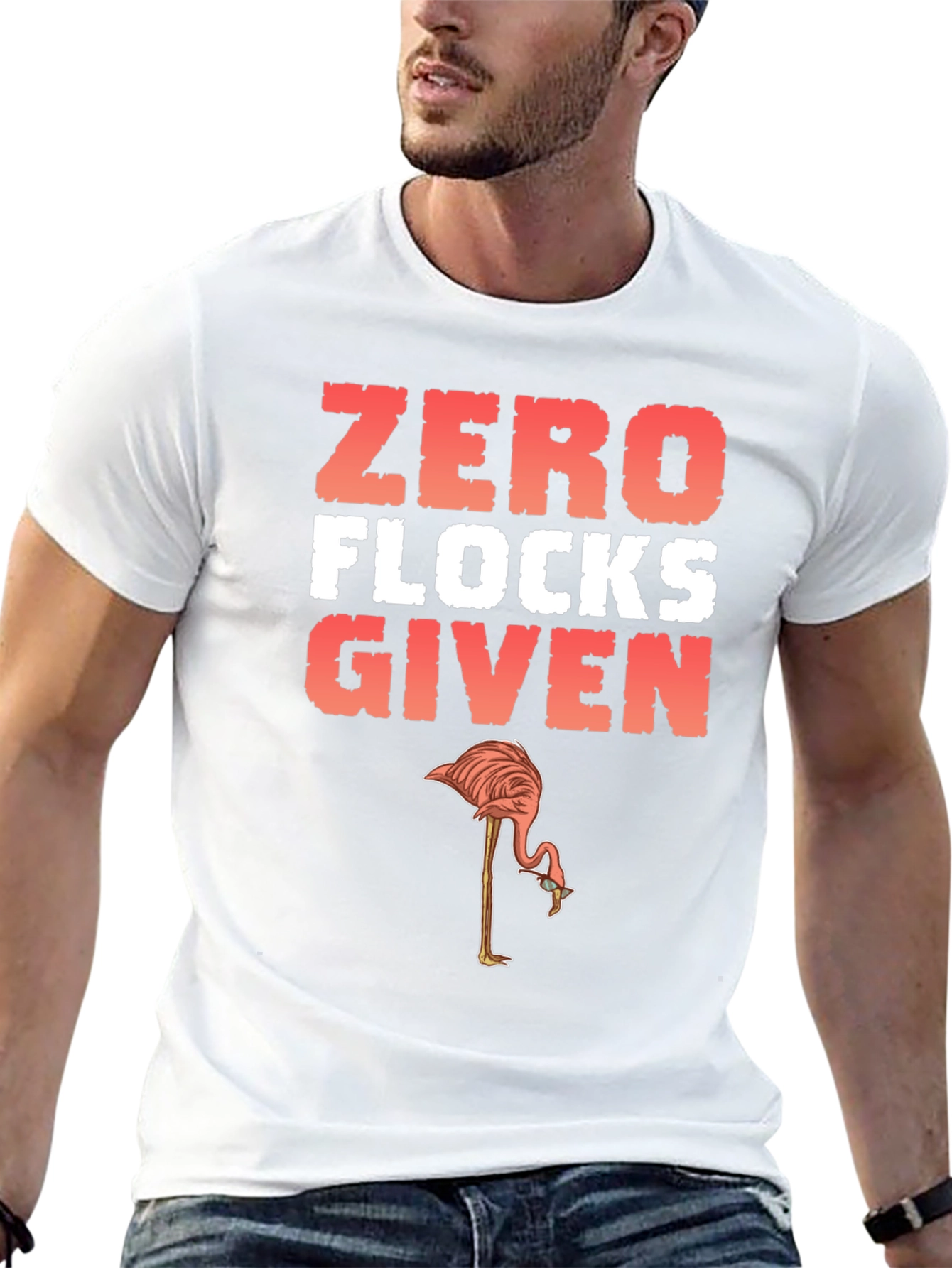 Zero Flocks Given Flamingo Graphic Tee