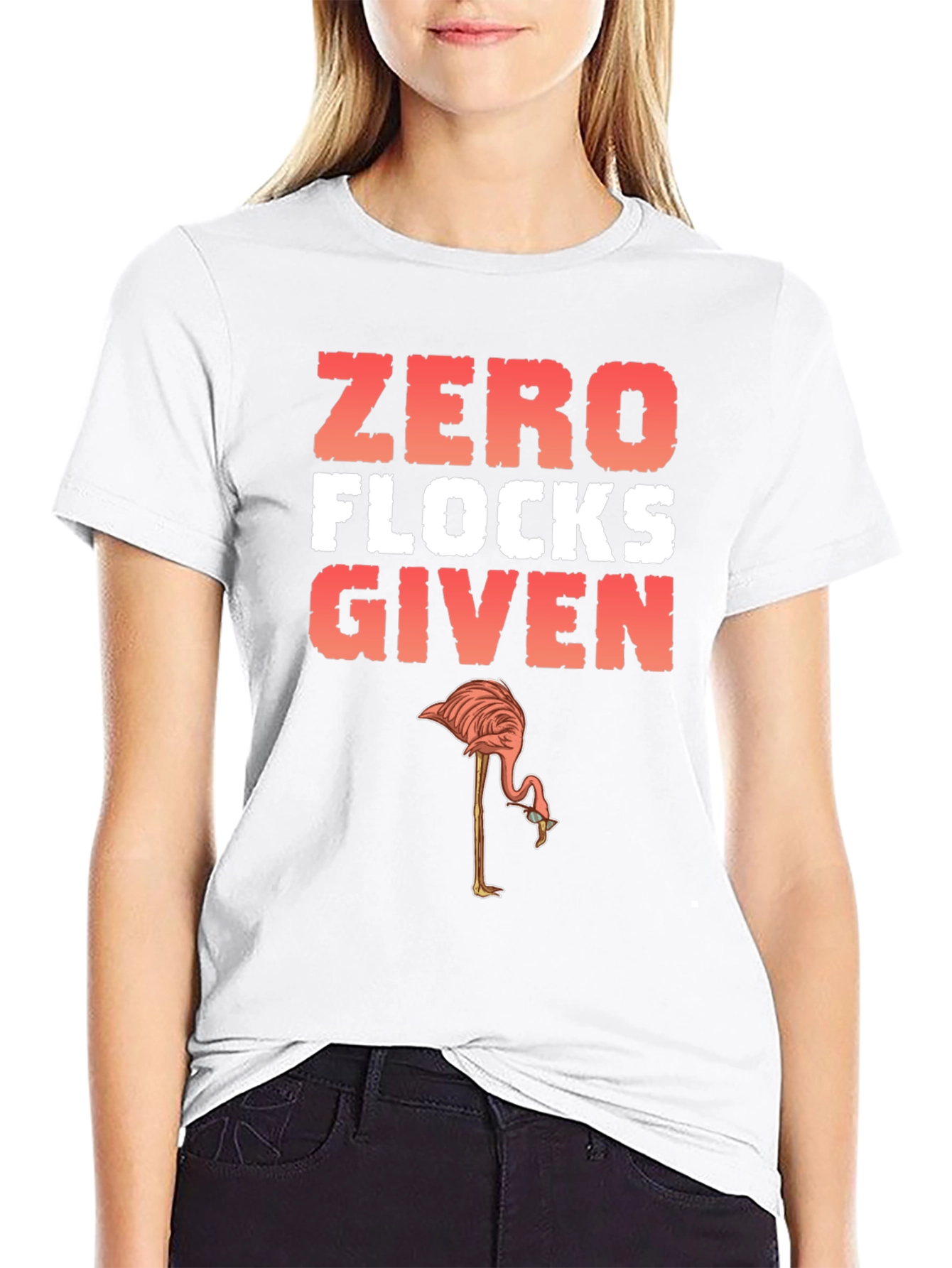 Zero Flocks Given Flamingo Graphic Tee