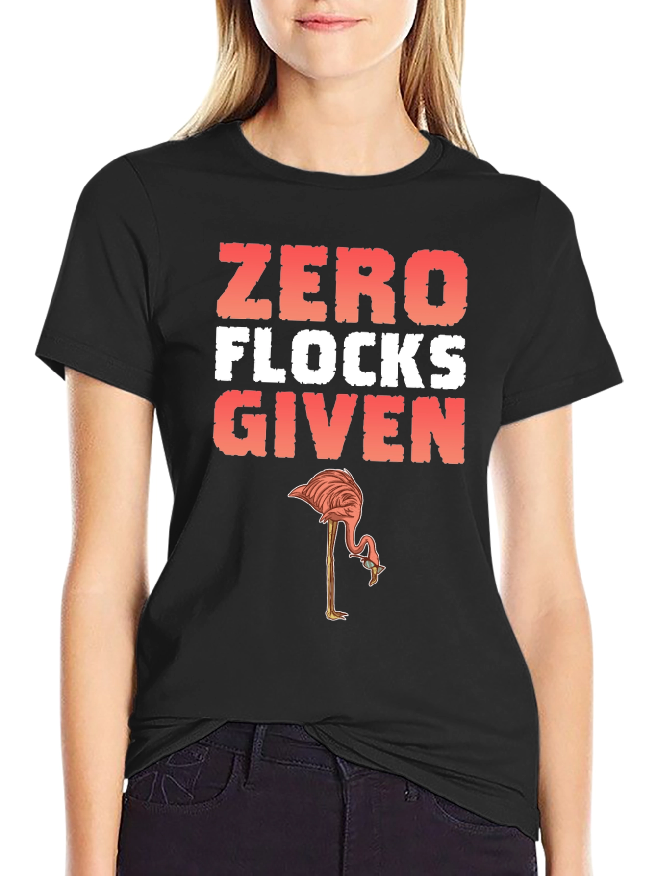 Zero Flocks Given Flamingo Graphic Tee