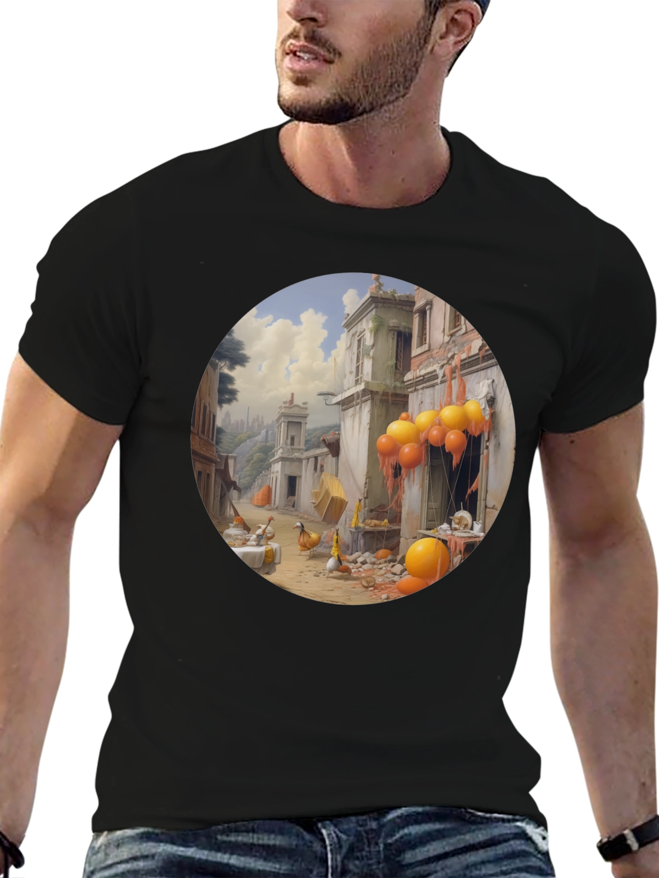 Surreal Cityscape Graphic Tee