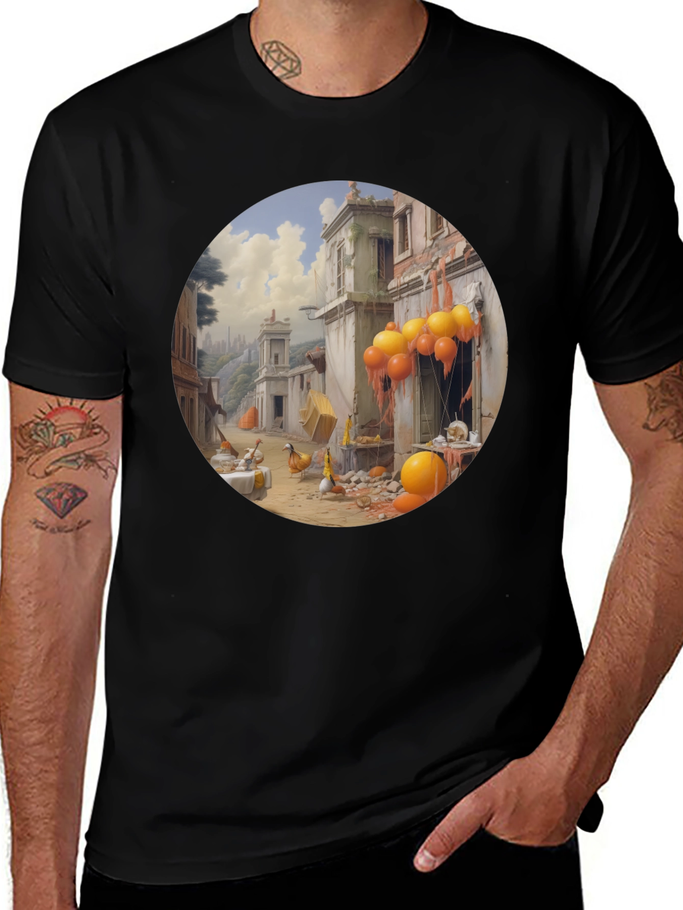 Surreal Cityscape Graphic Tee