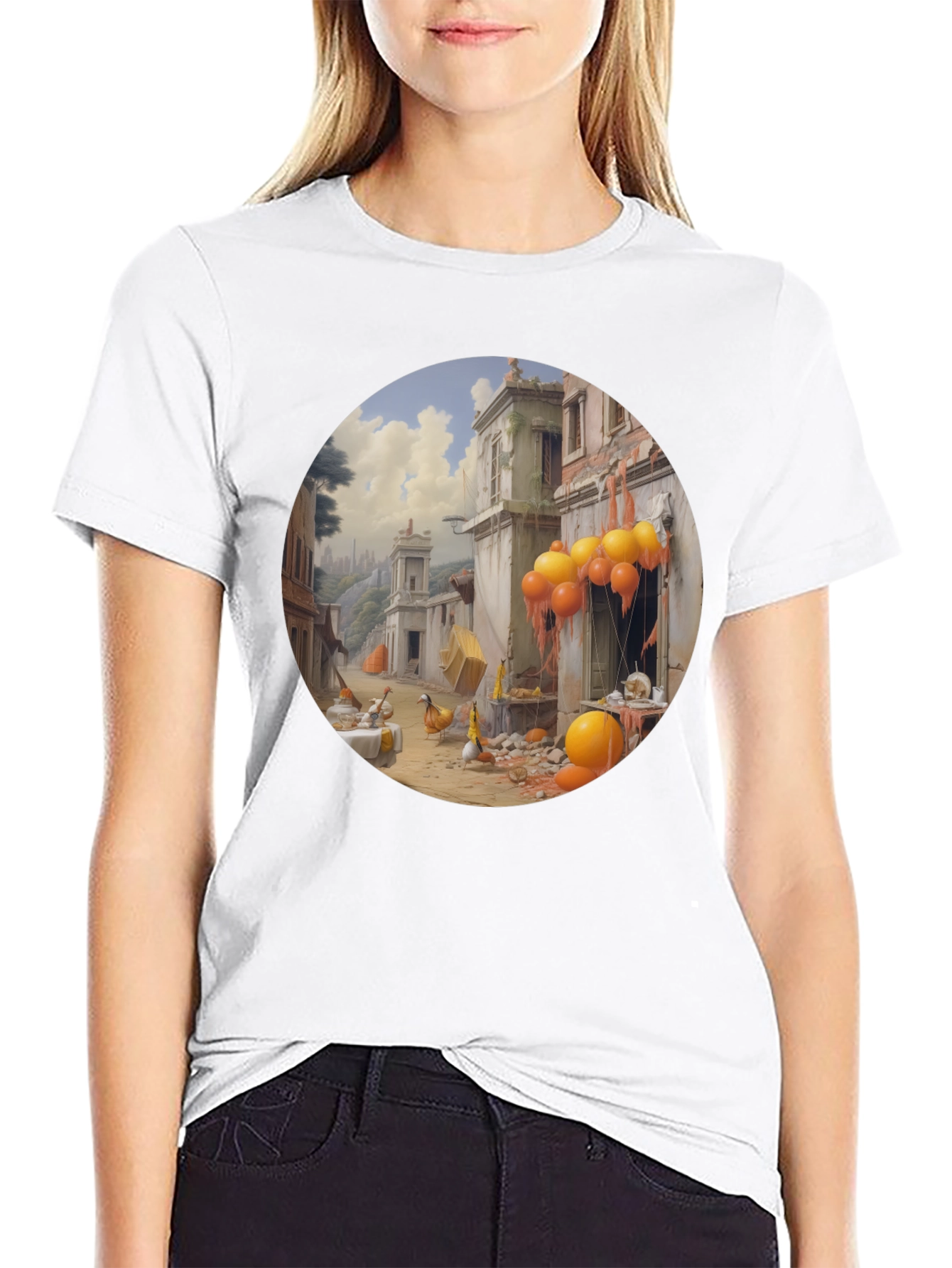 Surreal Cityscape Graphic Tee