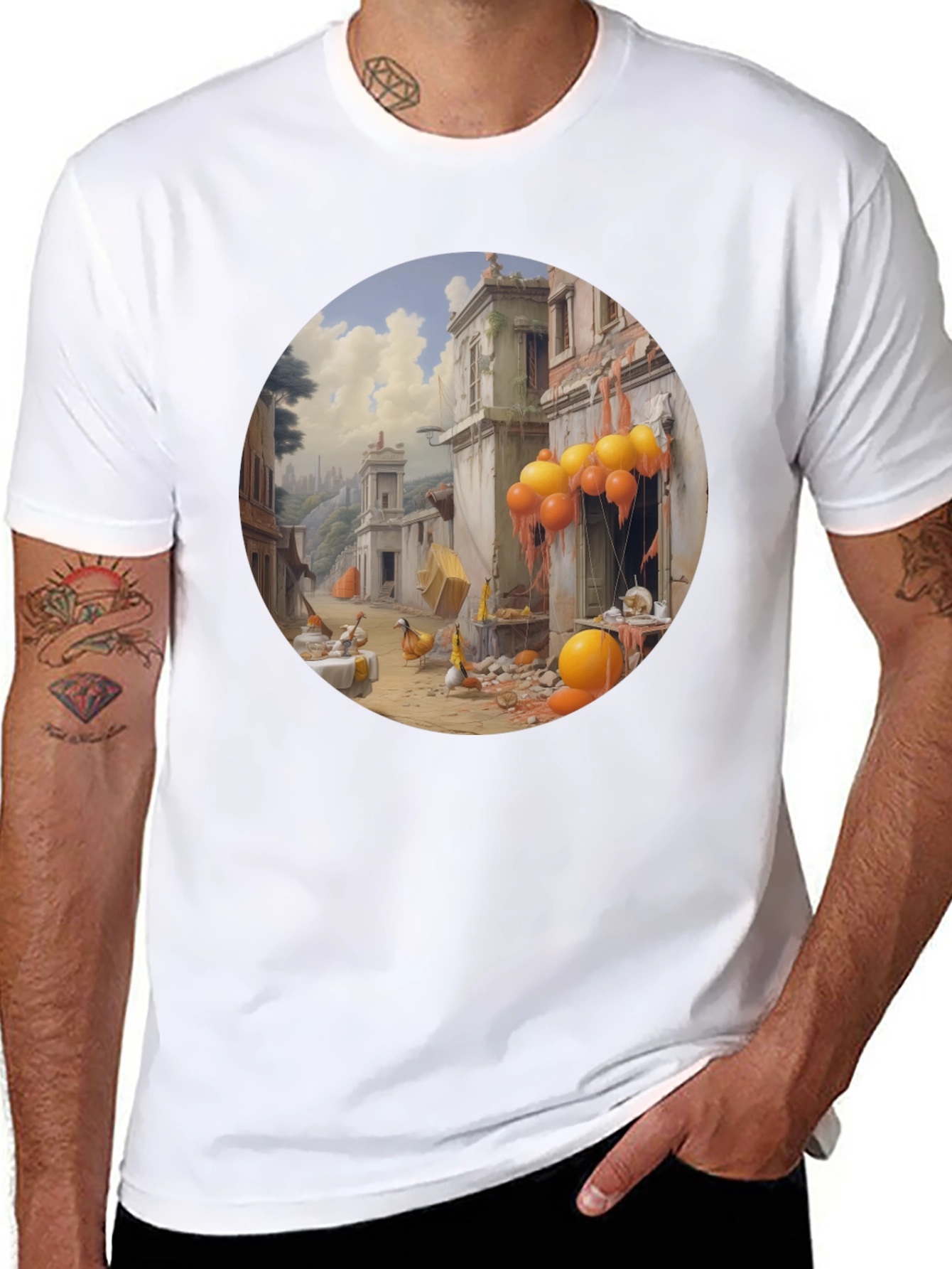 Surreal Cityscape Graphic Tee