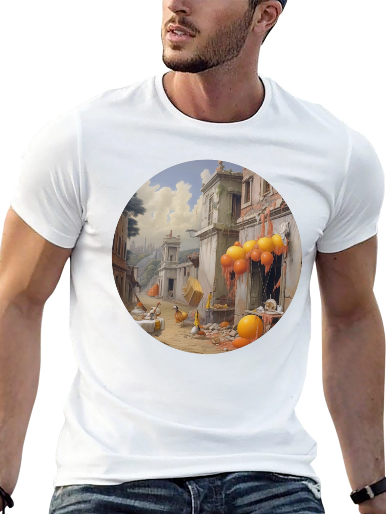 Surreal Cityscape Graphic Tee