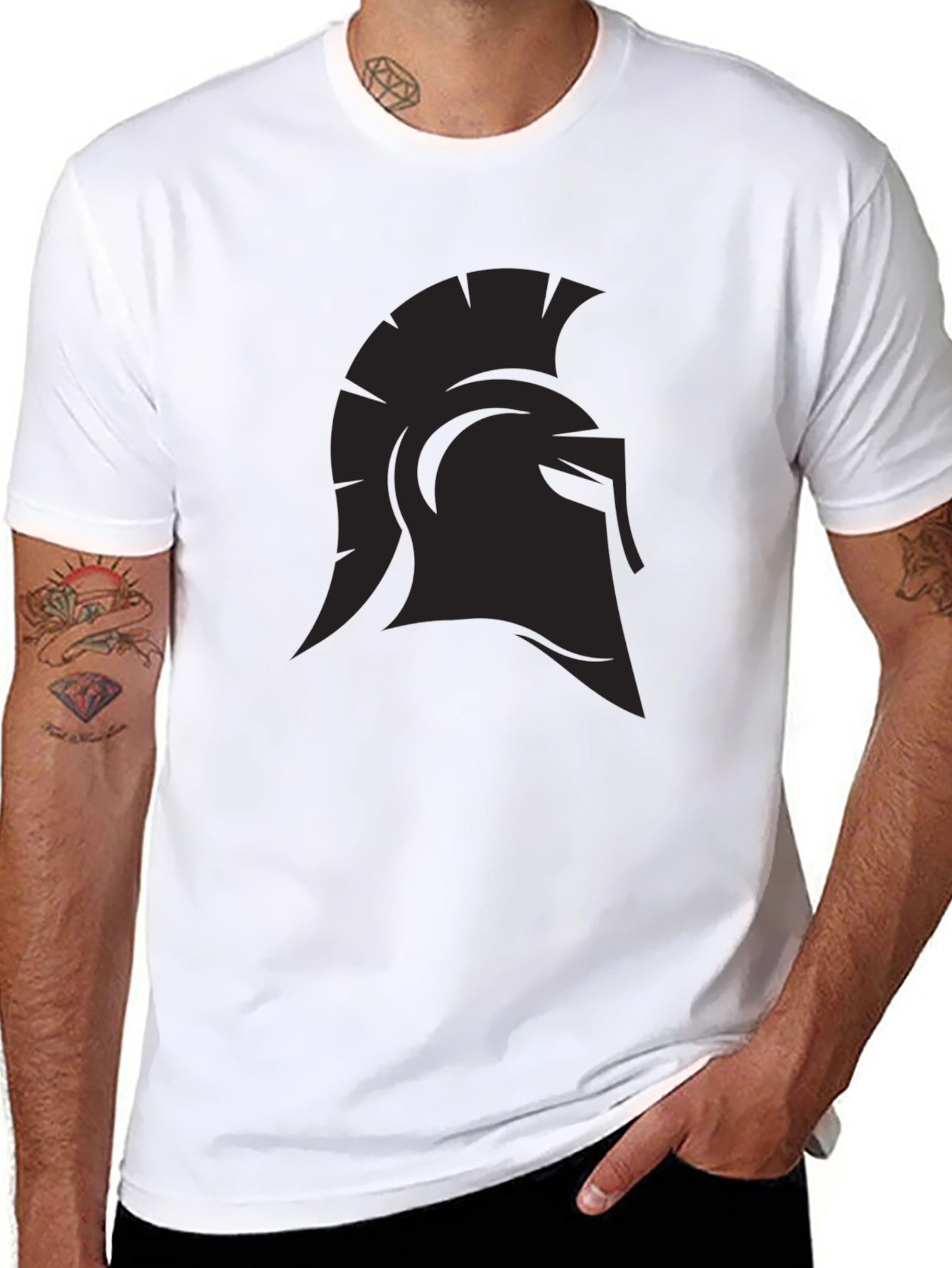 Spartan Helmet Graphic Black T-Shirt