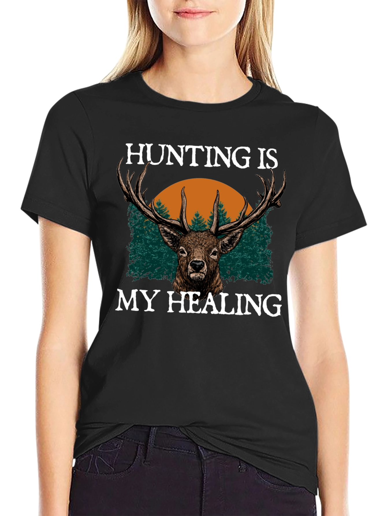 Hunting Is My Healing Black T-Shirt