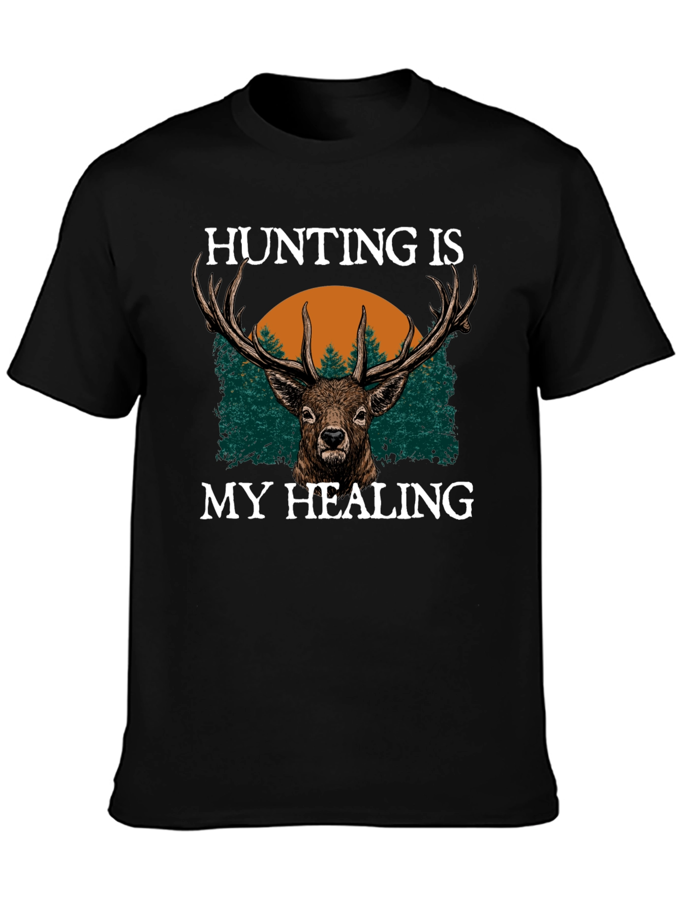 Hunting Is My Healing Black T-Shirt
