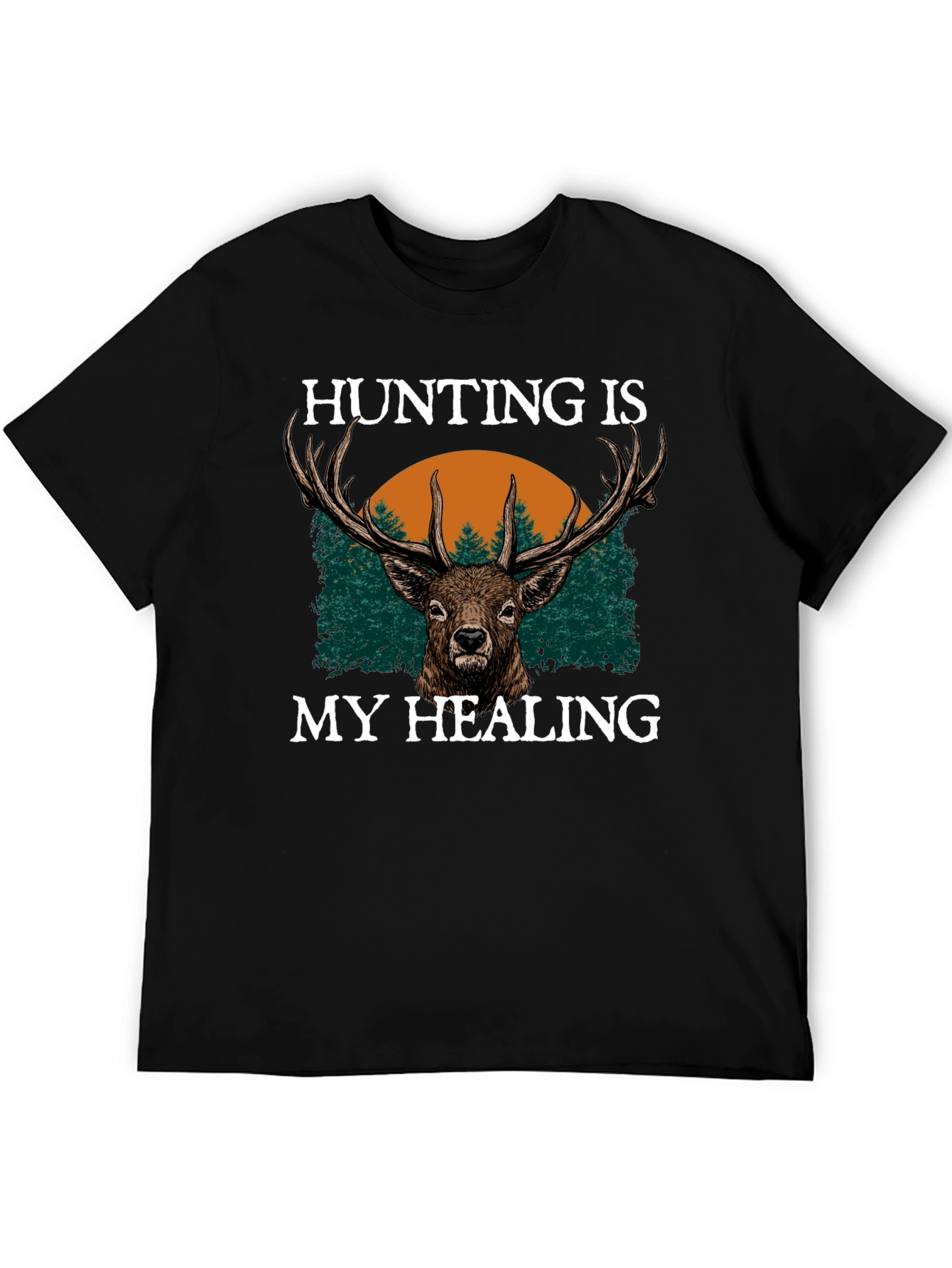 Hunting Is My Healing Black T-Shirt
