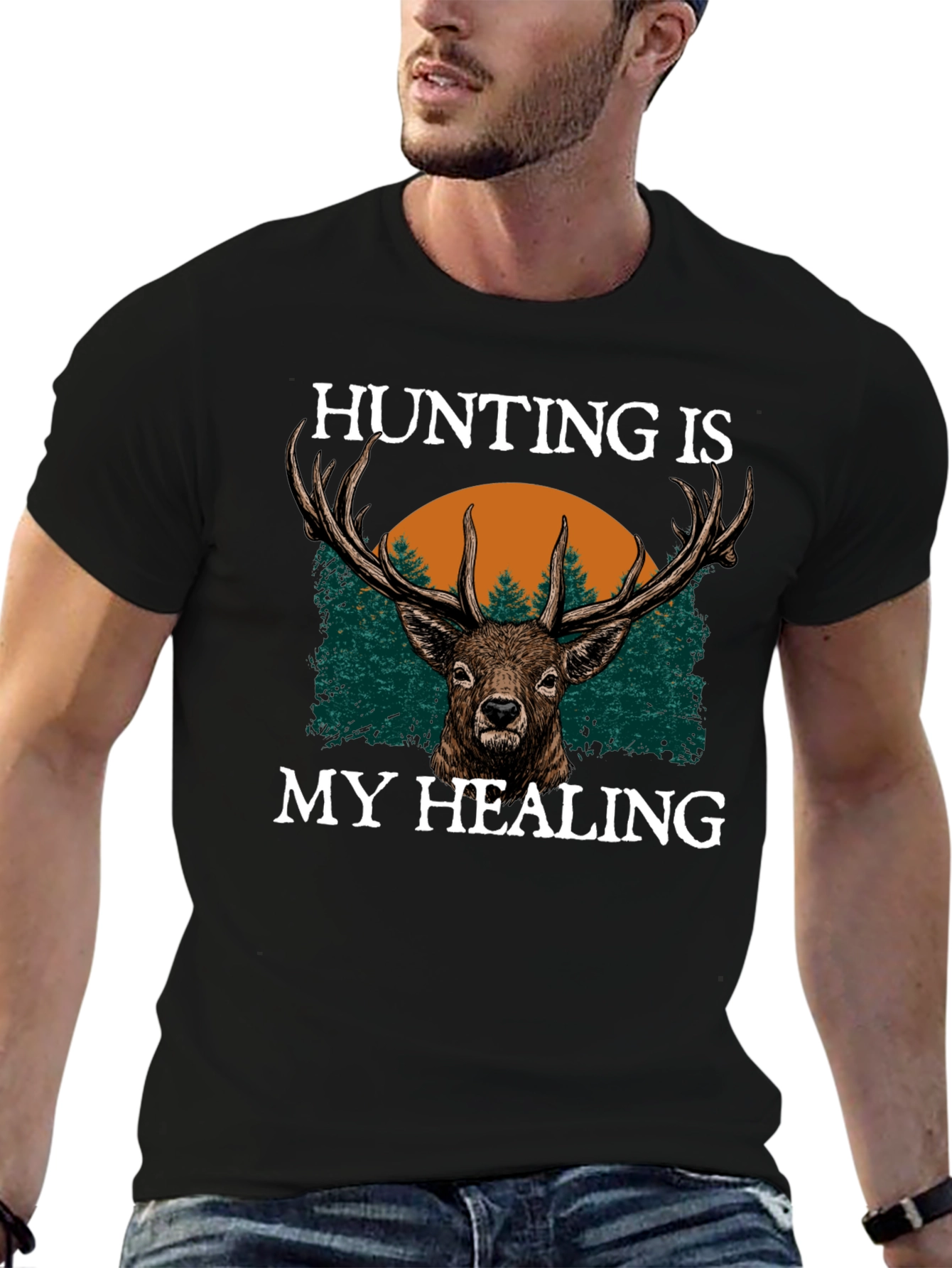 Hunting Is My Healing Black T-Shirt