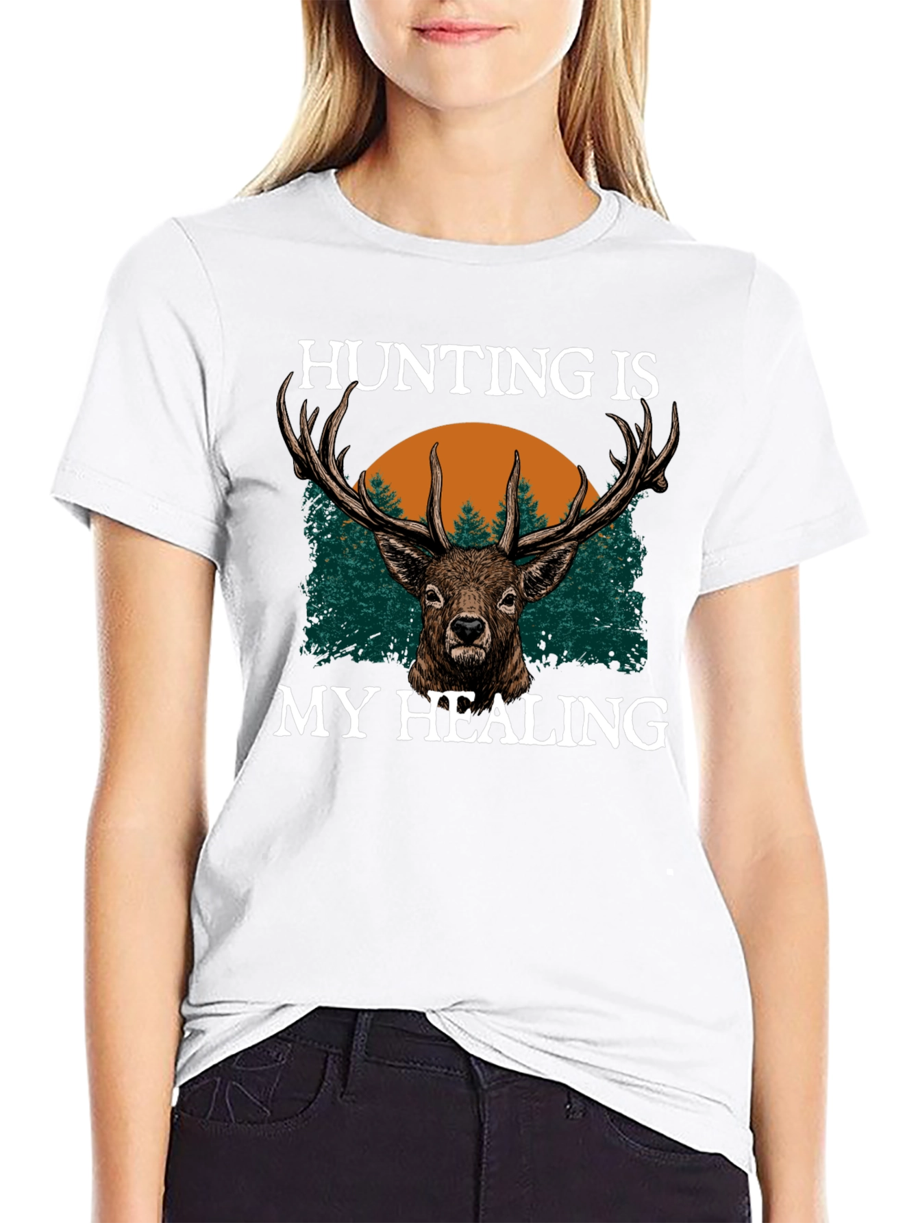 Hunting Is My Healing Black T-Shirt
