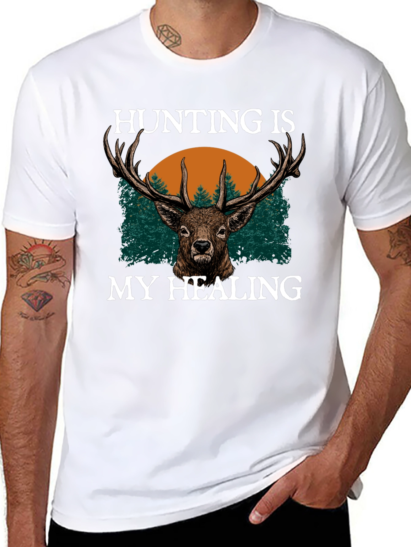 Hunting Is My Healing Black T-Shirt
