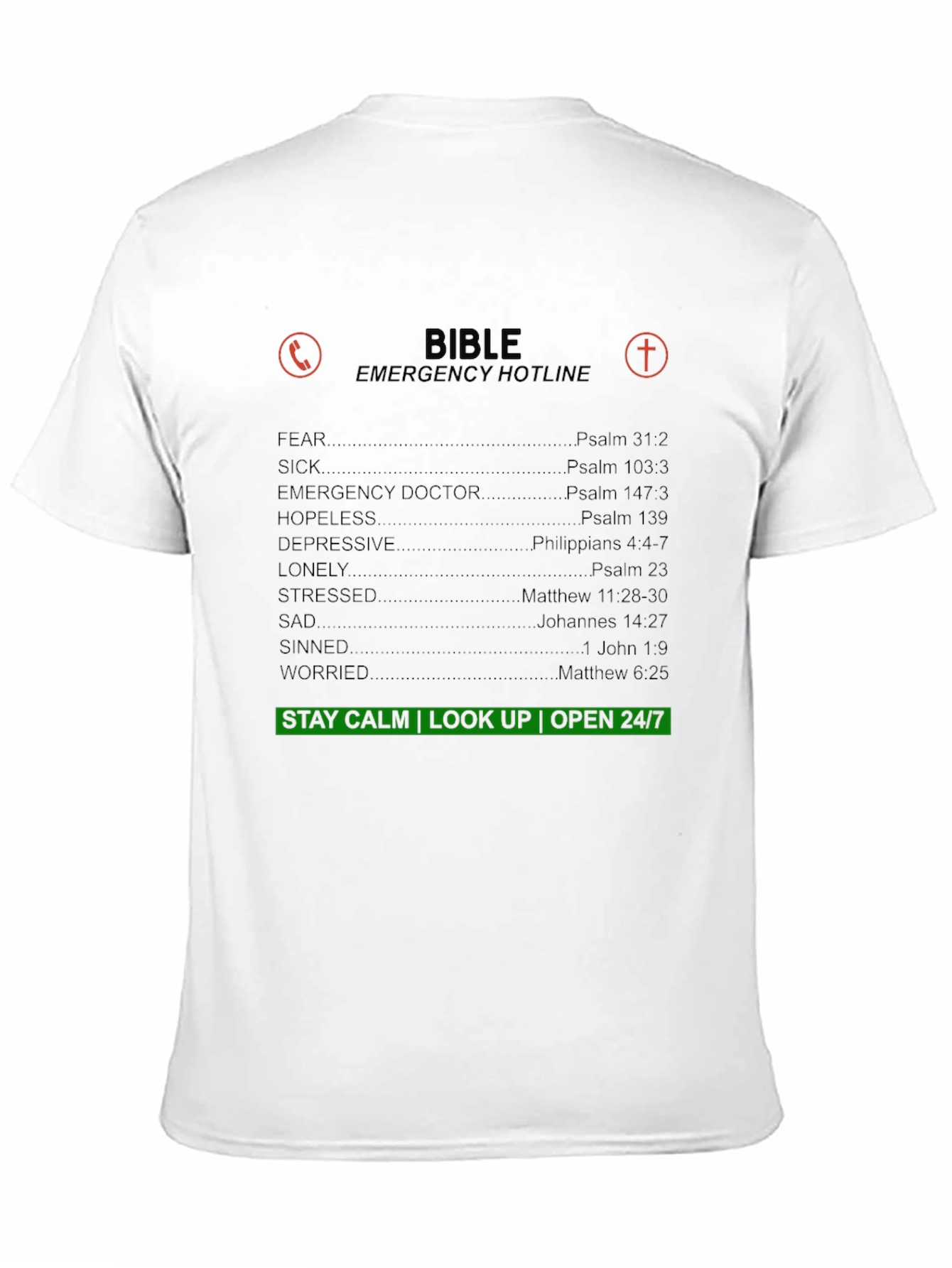 Bible Emergency Hotline Graphic T-Shirt