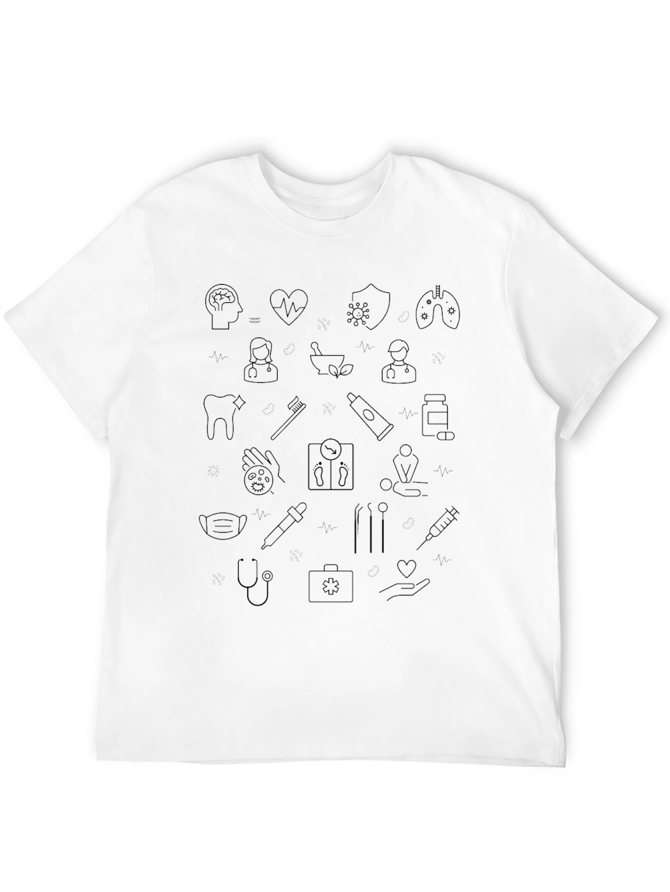 Medical Icons Graphic Print T-Shirt