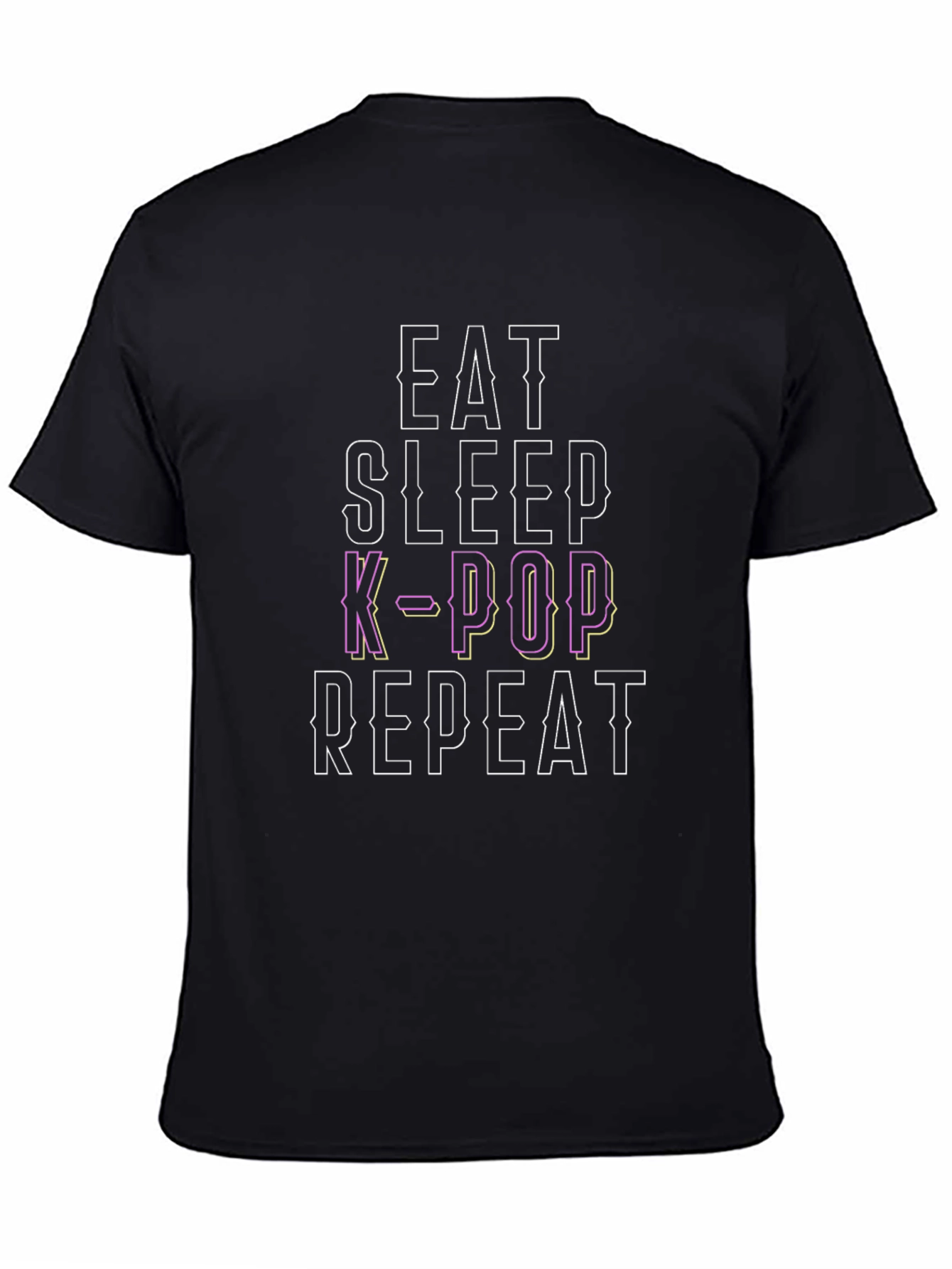 Eat Sleep K-Pop Repeat Black Graphic Tee