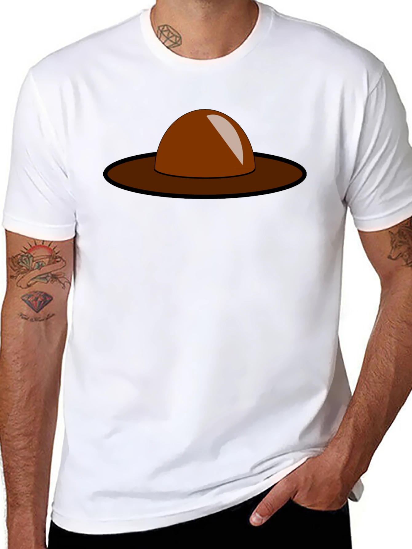 Brown Hat Graphic Tee - Stylish Casual Wear