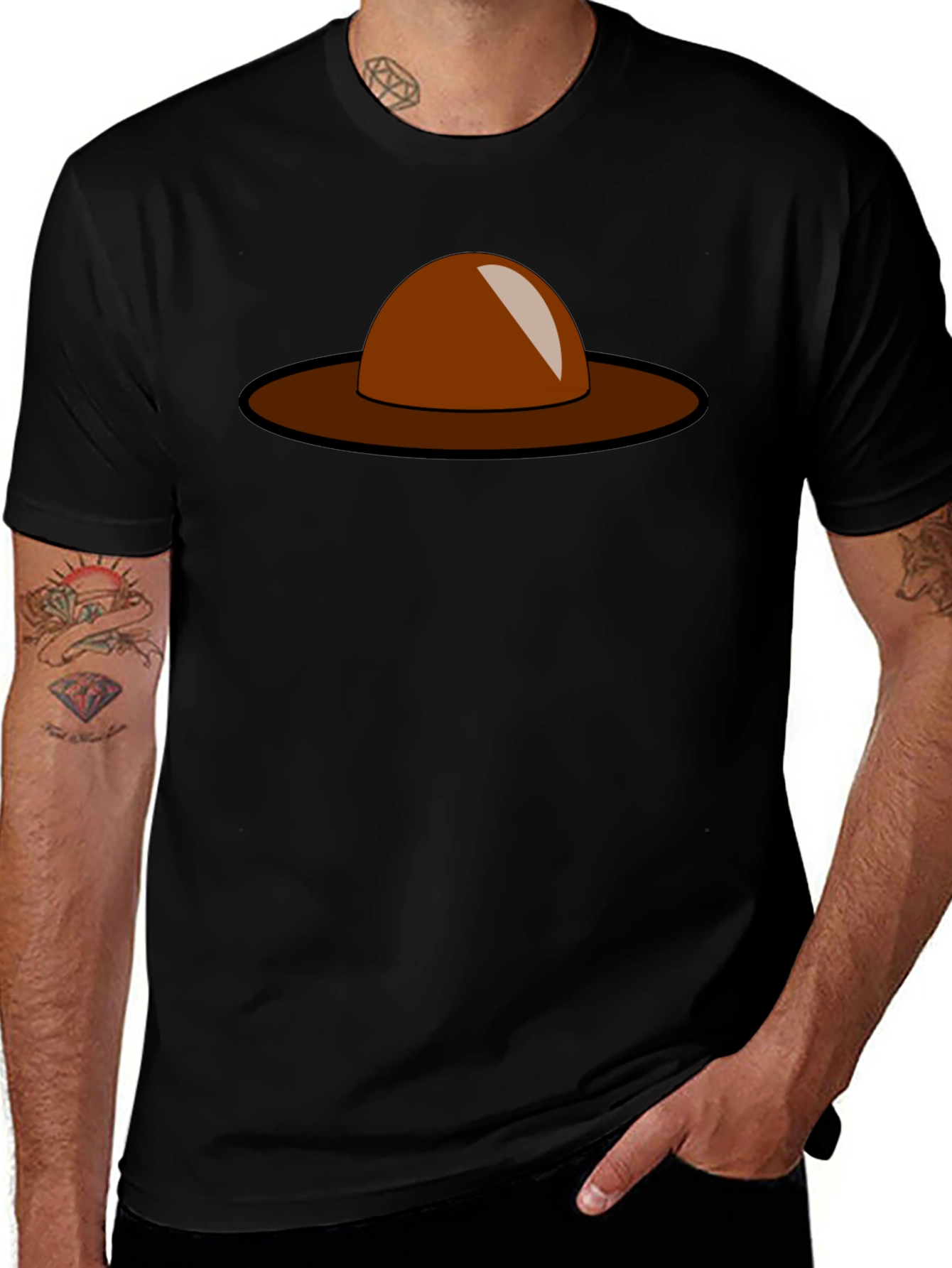 Brown Hat Graphic Tee - Stylish Casual Wear