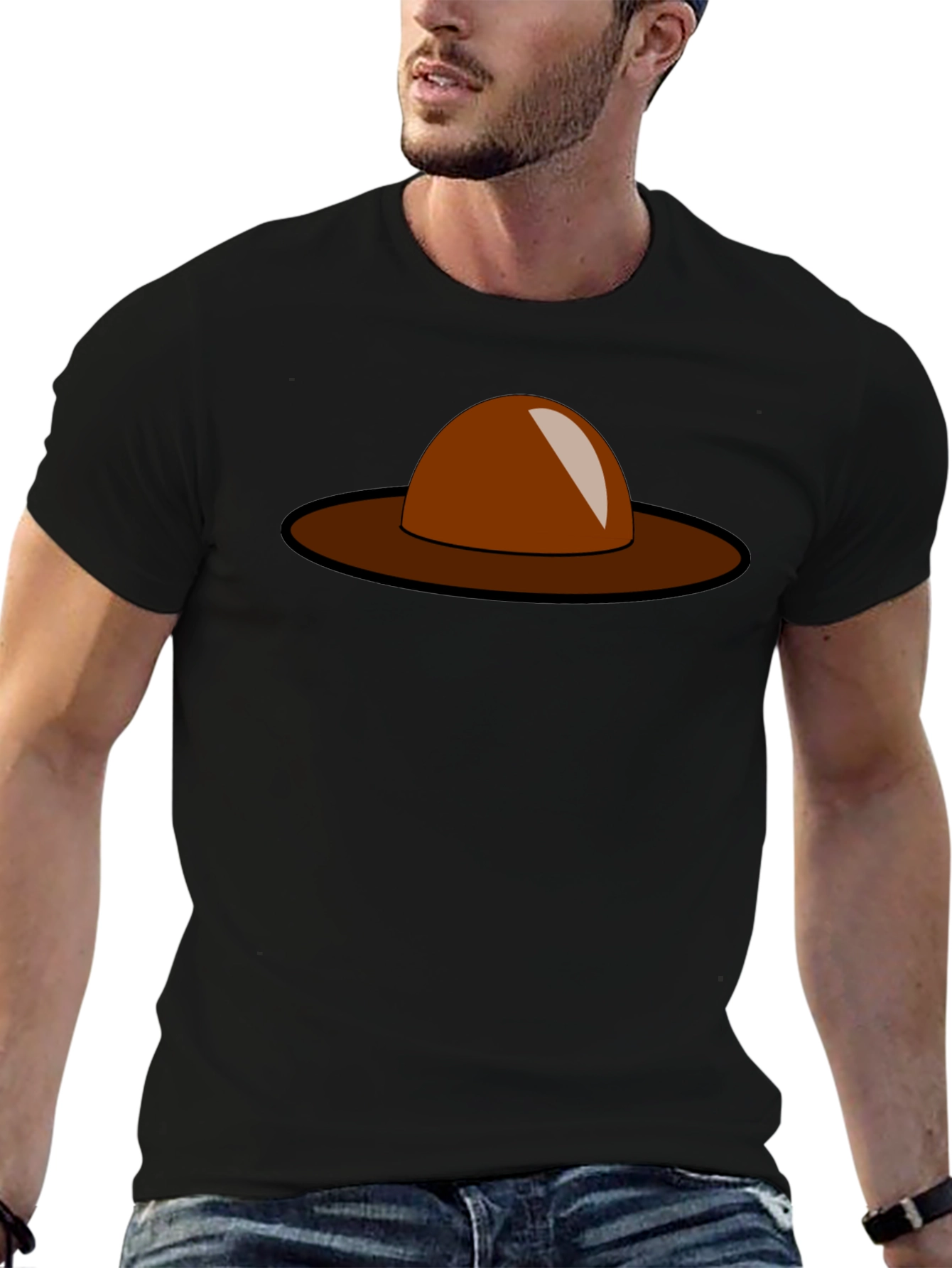 Brown Hat Graphic Tee - Stylish Casual Wear