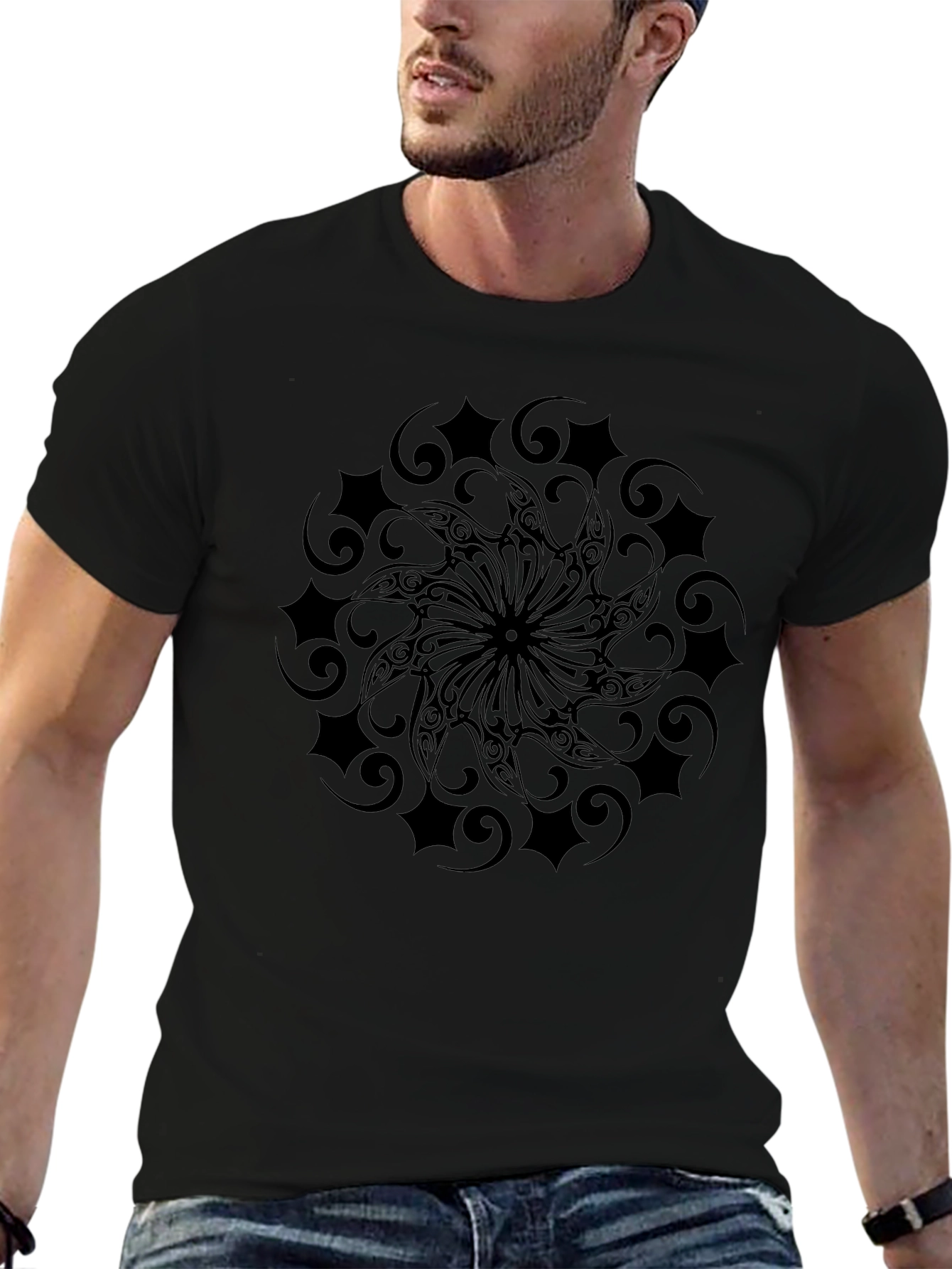 Black Tribal Pattern T-Shirt