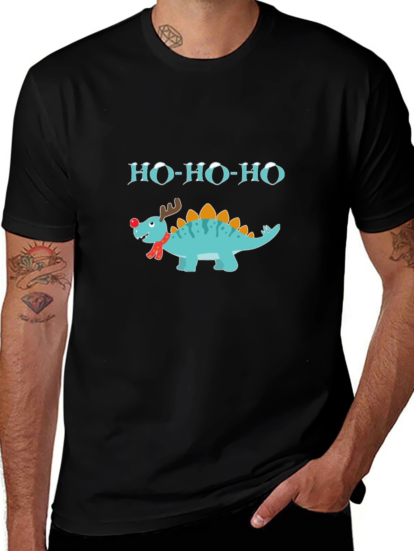 Ho-Ho-Ho Christmas Dinosaur T-Shirt