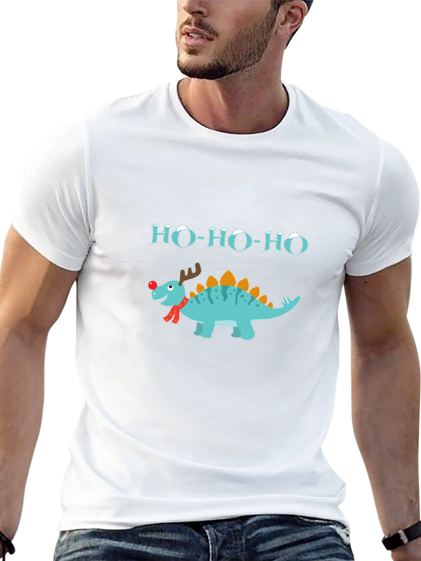 Ho-Ho-Ho Christmas Dinosaur T-Shirt