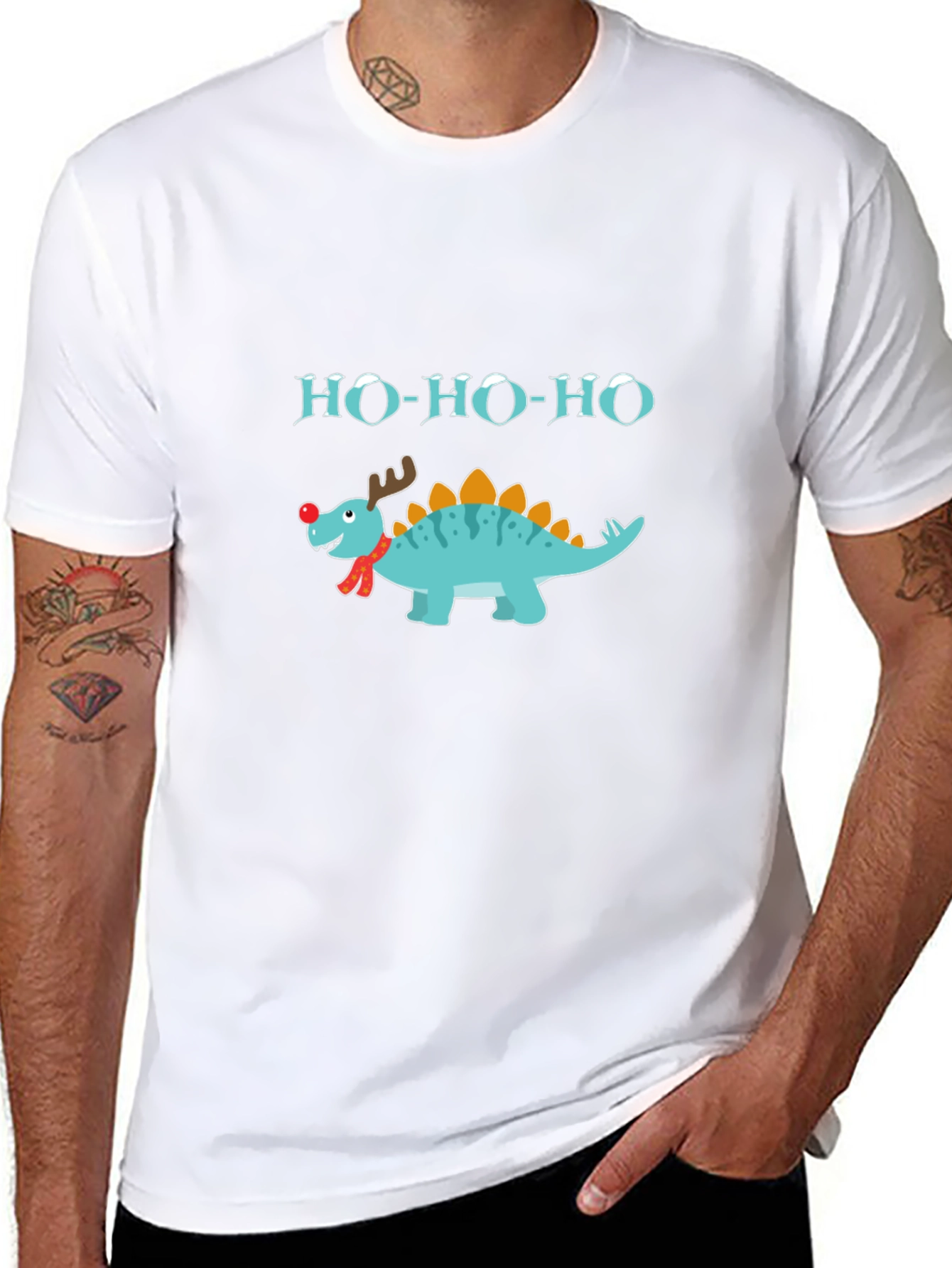 Ho-Ho-Ho Christmas Dinosaur T-Shirt