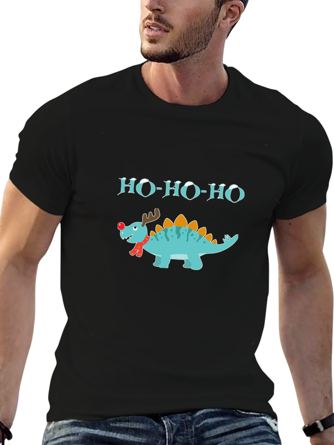 Ho-Ho-Ho Christmas Dinosaur T-Shirt
