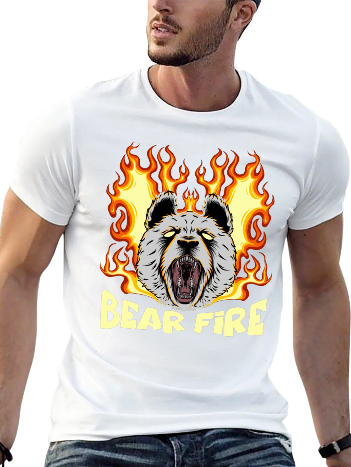 Bear Fire Graphic T-Shirt