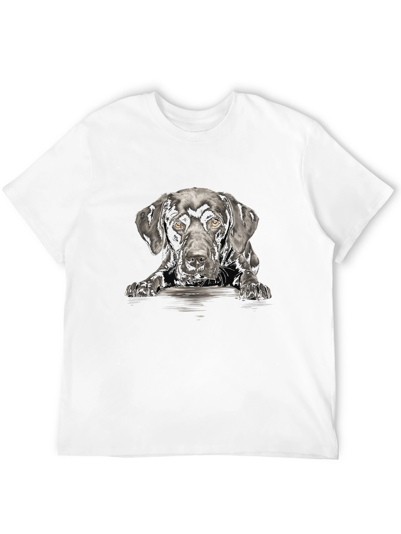 Dog Sketch Graphic Print T-Shirt