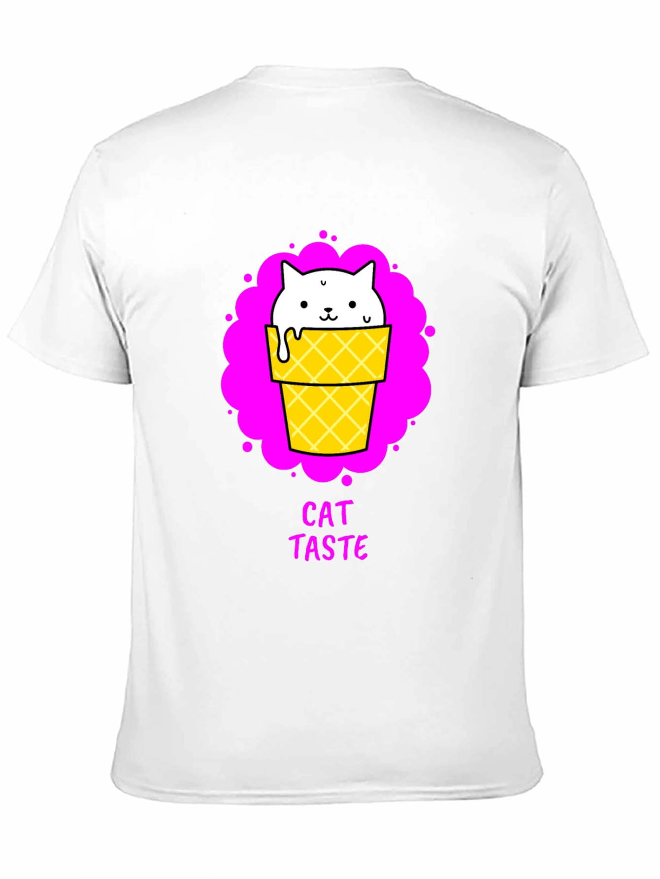 Cat Taste Ice Cream Cone Black T-Shirt