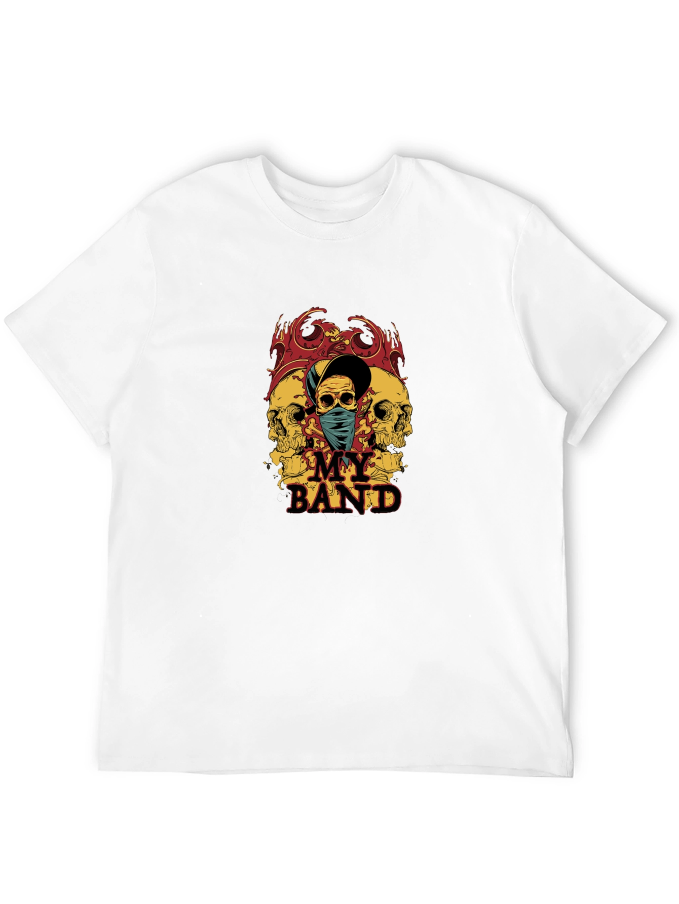 Skull Band Graphic Tee - Mens Black T-Shirt