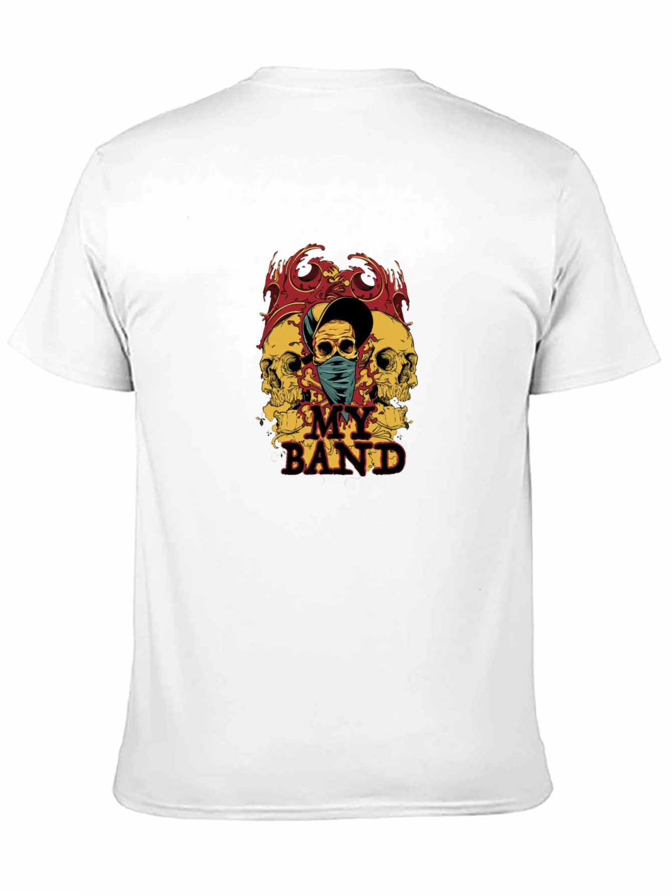 Skull Band Graphic Tee - Mens Black T-Shirt