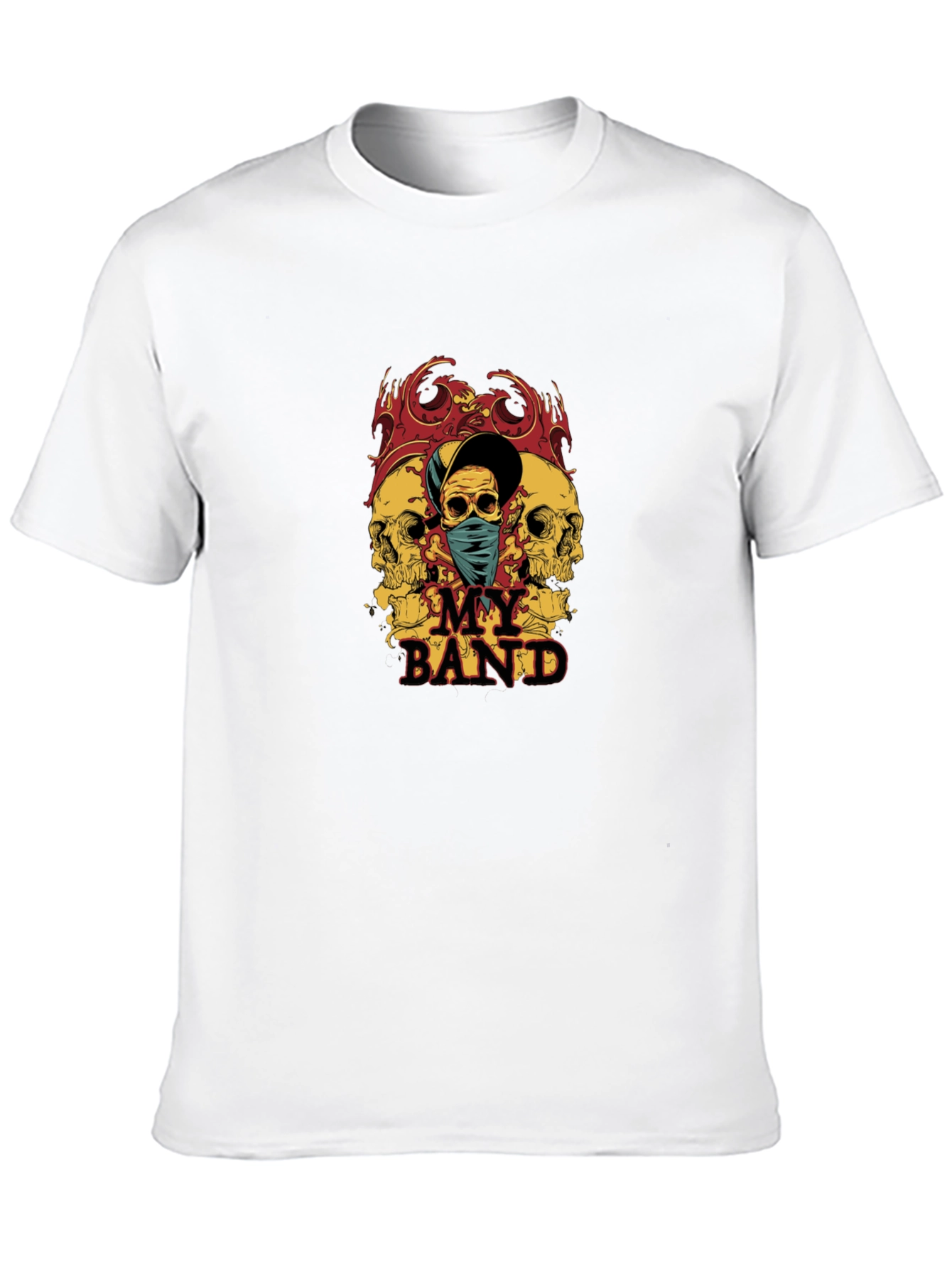 Skull Band Graphic Tee - Mens Black T-Shirt